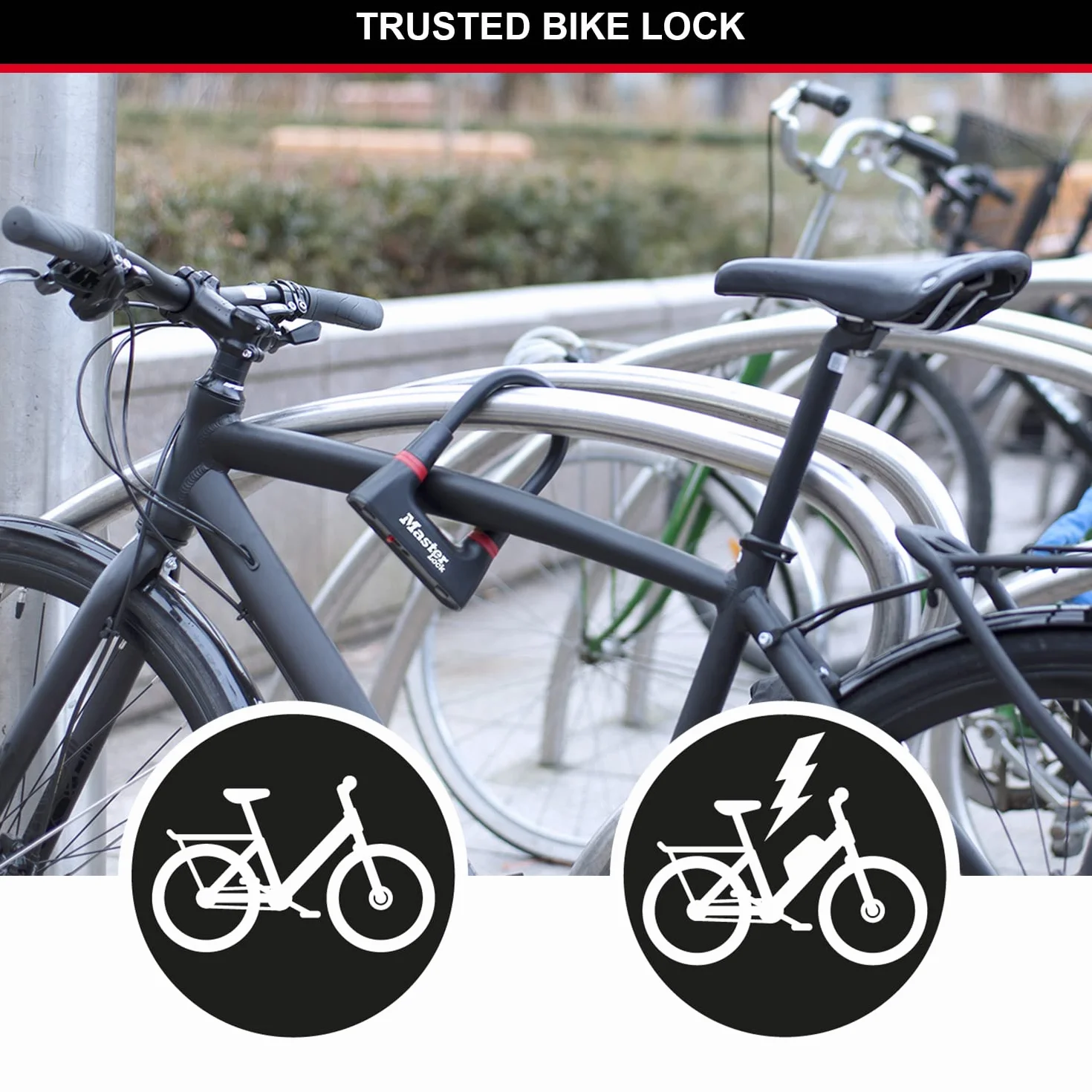 Master Lock 8278EURDPRO zapięcie na klucz, idealny do rowerów, średni