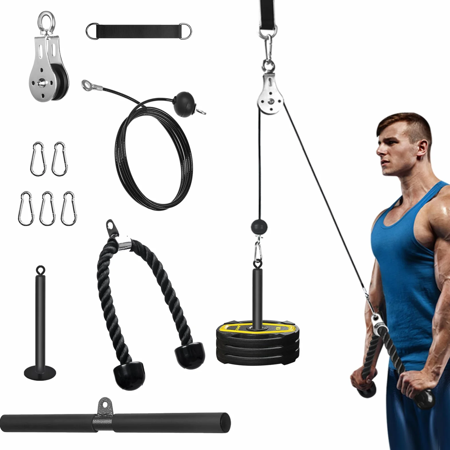 System koła pasowego do domu, siłownia, system Lat Pull Down Pulley, mocowania maszyn kablowych do LAT Pull Down, trening ramion i ramion