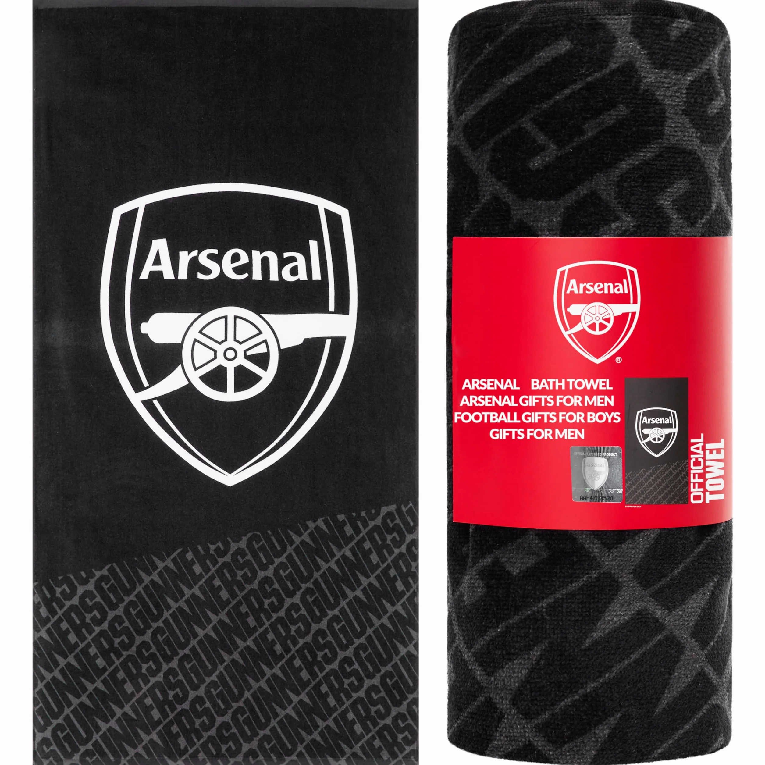 Arsenal F.C. Ręcznik dla mężczyzn kobiet nastolatków chłopców 100% bawełna szybkoschnący piłka nożna herb plażowy ręcznik kąpielowy pływanie siłownia wakacje prysznic kąpiel kibiców sprzęt 137 x 69 cm