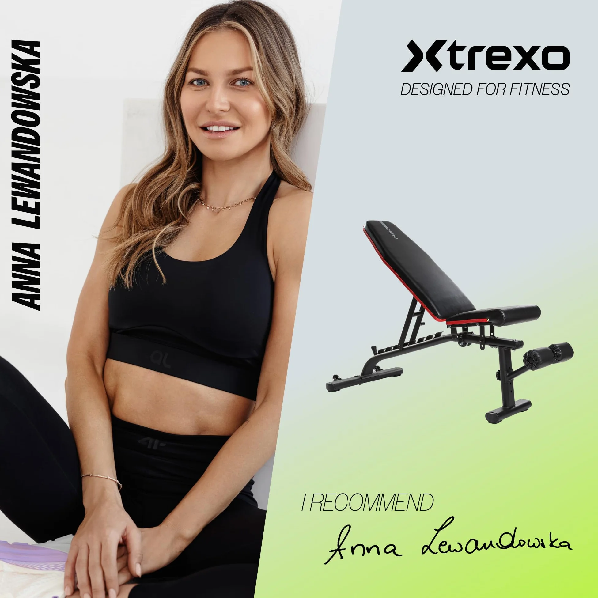 TREXO Ławka Treningowa Wielofunkcyjna Do Ćwiczeń | Regulowana, Wytrzymała Stalowa Konstrukcja | Maksymalne Obciążenie 300 kg | Trening Siłowy Fitness | Czarna