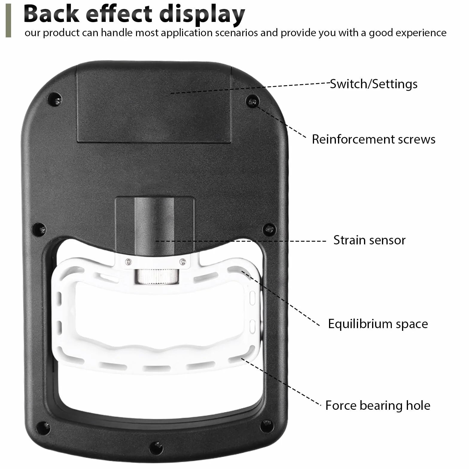 Cyfrowy dynamometr 180 kg z elektronicznym monitorem LED, napęd USB, czarny