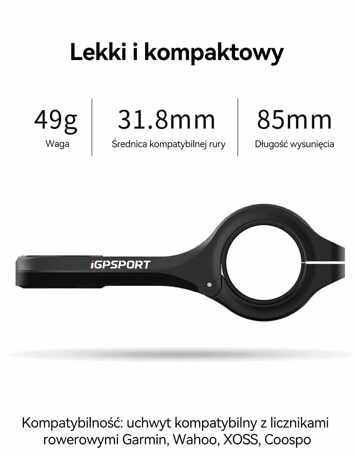 iGPSPORT M80 Przedni Uchwyt Rowerowy, Uchwyt Do Licznika Rowerowego, Uchwyt Rozszerzający, Kompatybilny z iGPSPORT GPS Licznikami Rowerowymi