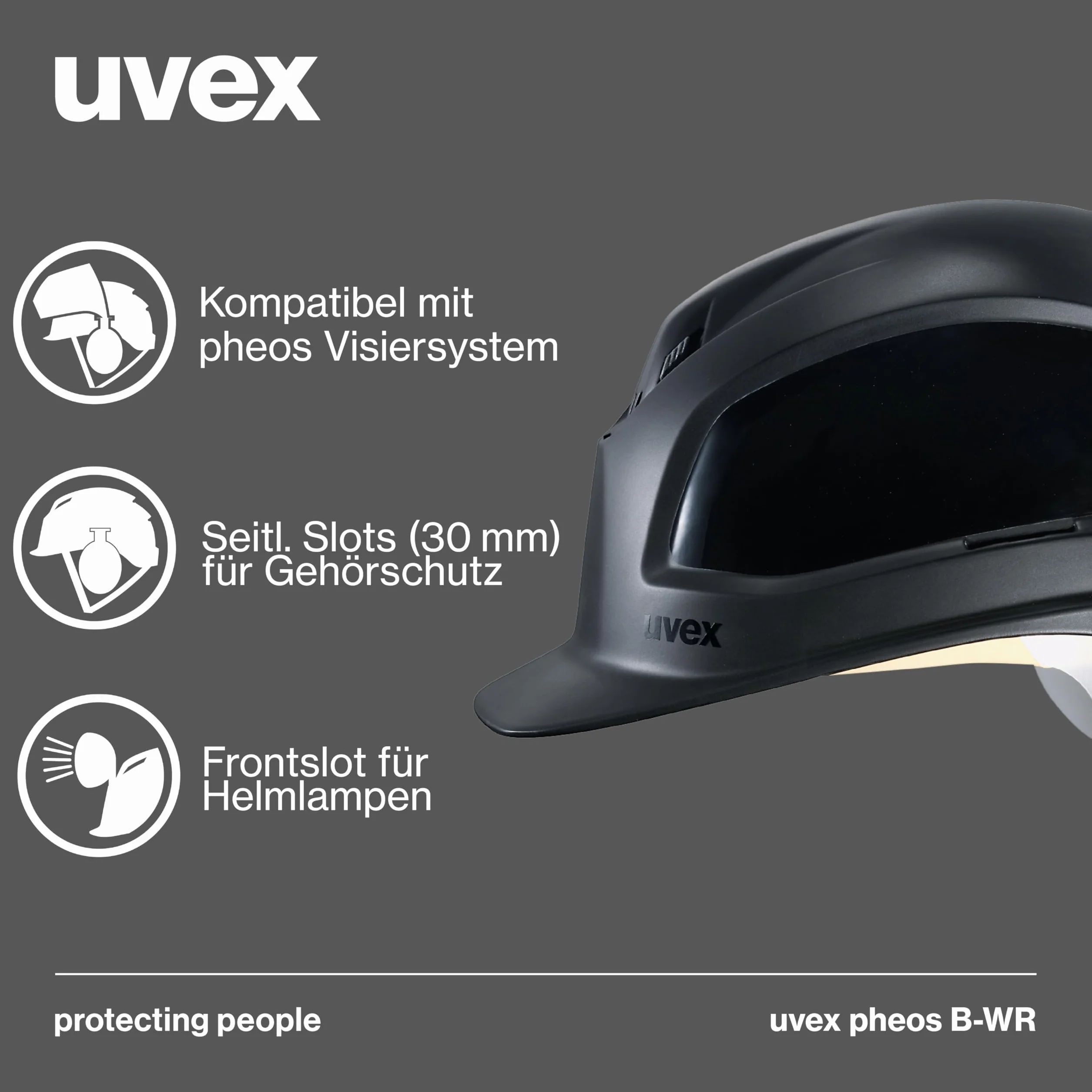 Uvex Pheos B-WR Kask ochronny wentylowany czarny
