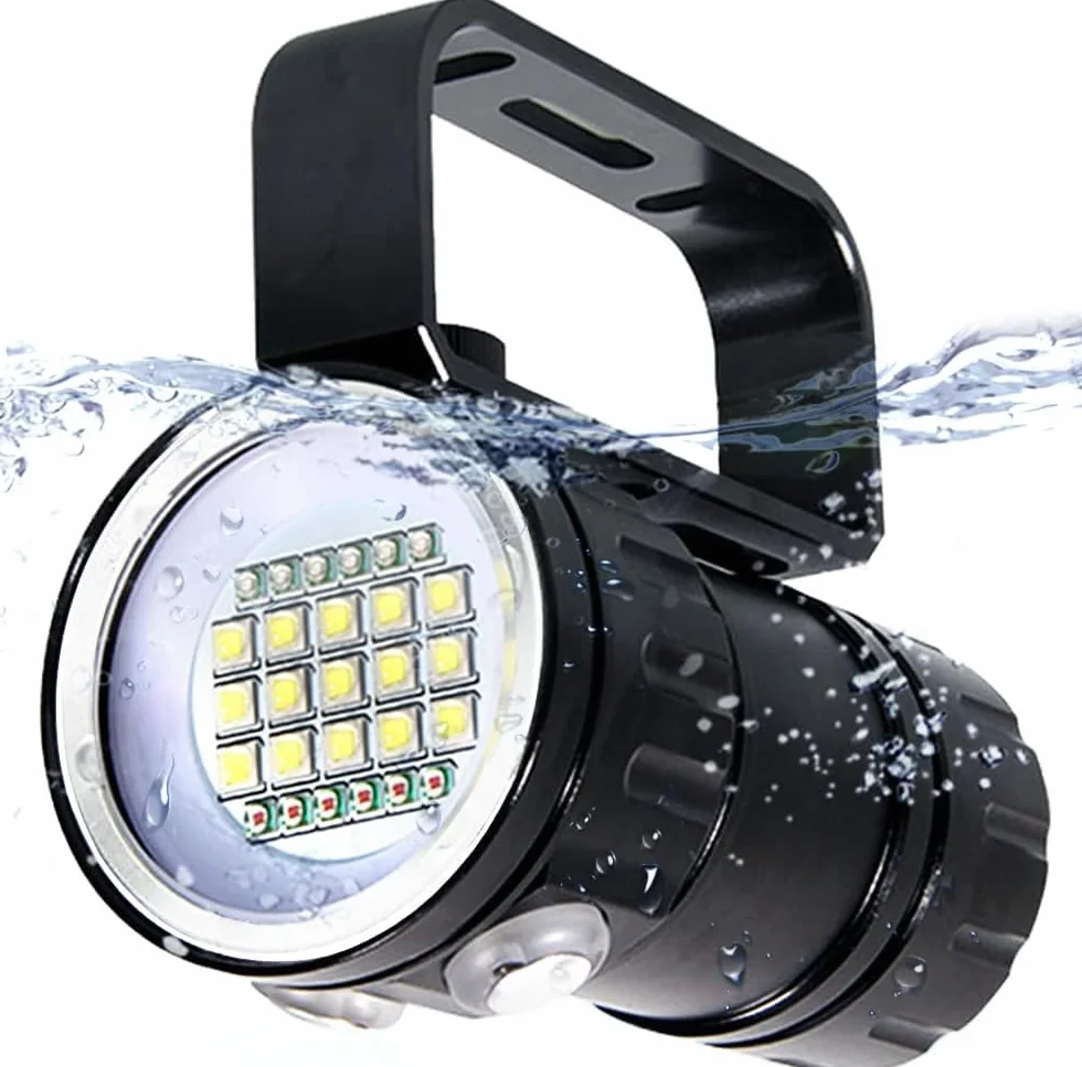 Latarka Nurkowa IPX8 18000lm LED 300-500m 3 Tryby