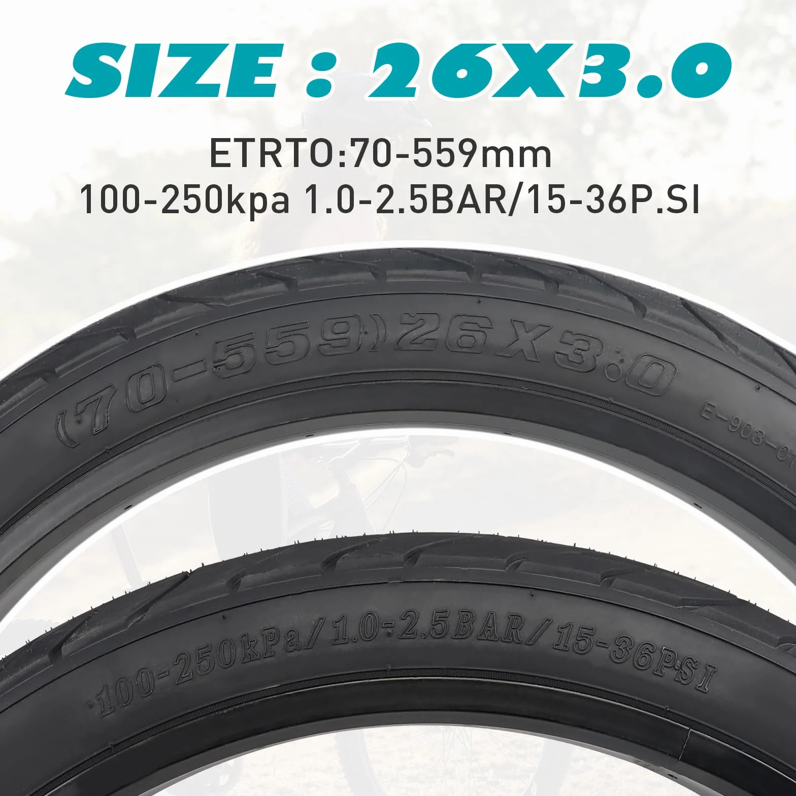 ZUKKA E Bike opony rowerowe 26 x 3,0 opony tłuszczowe, 70-559, składane, 26 cali, 26 x 3,0 AV32 mm, Heavy Duty, rower górski