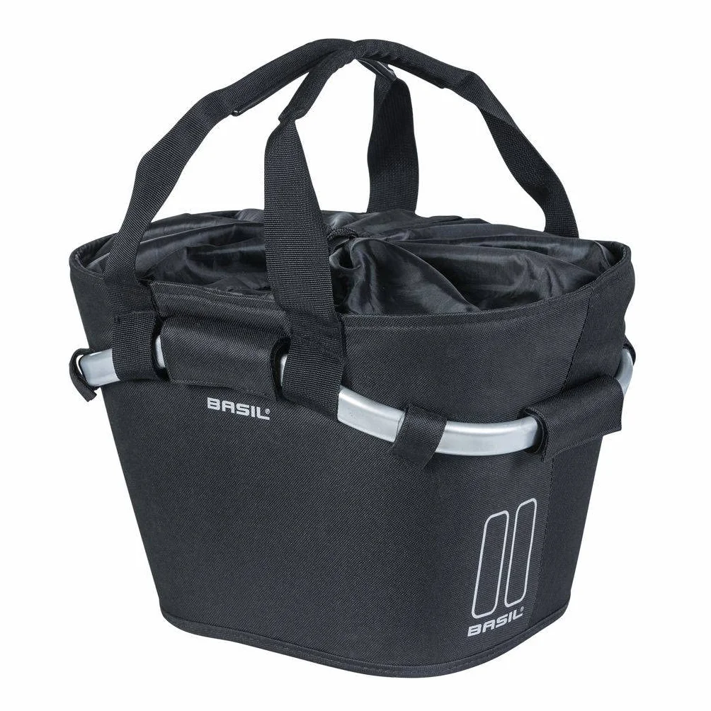 Basil Classic Carry All Klickfix - Cestino anteriore, 15 litri, colore: Nero
