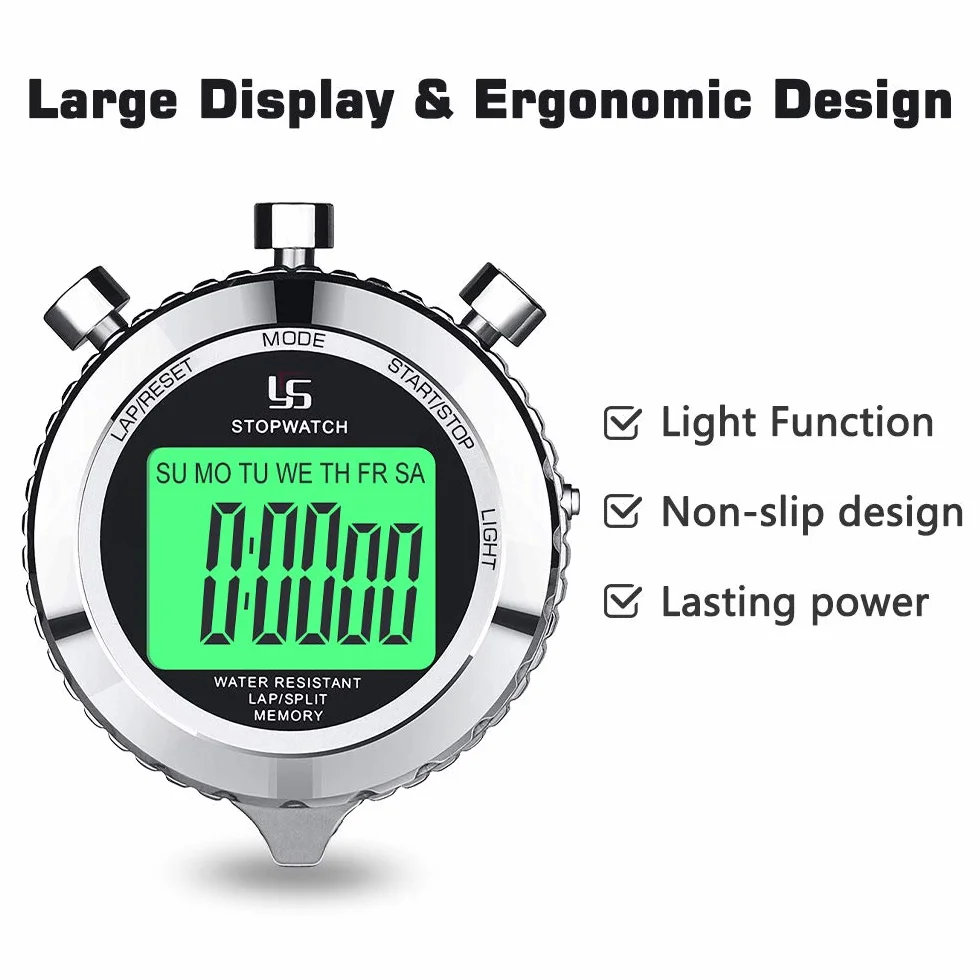 LAOPAO Stoper 1/100 sekund wodoszczelny elektroniczny chronograf timer z lampką