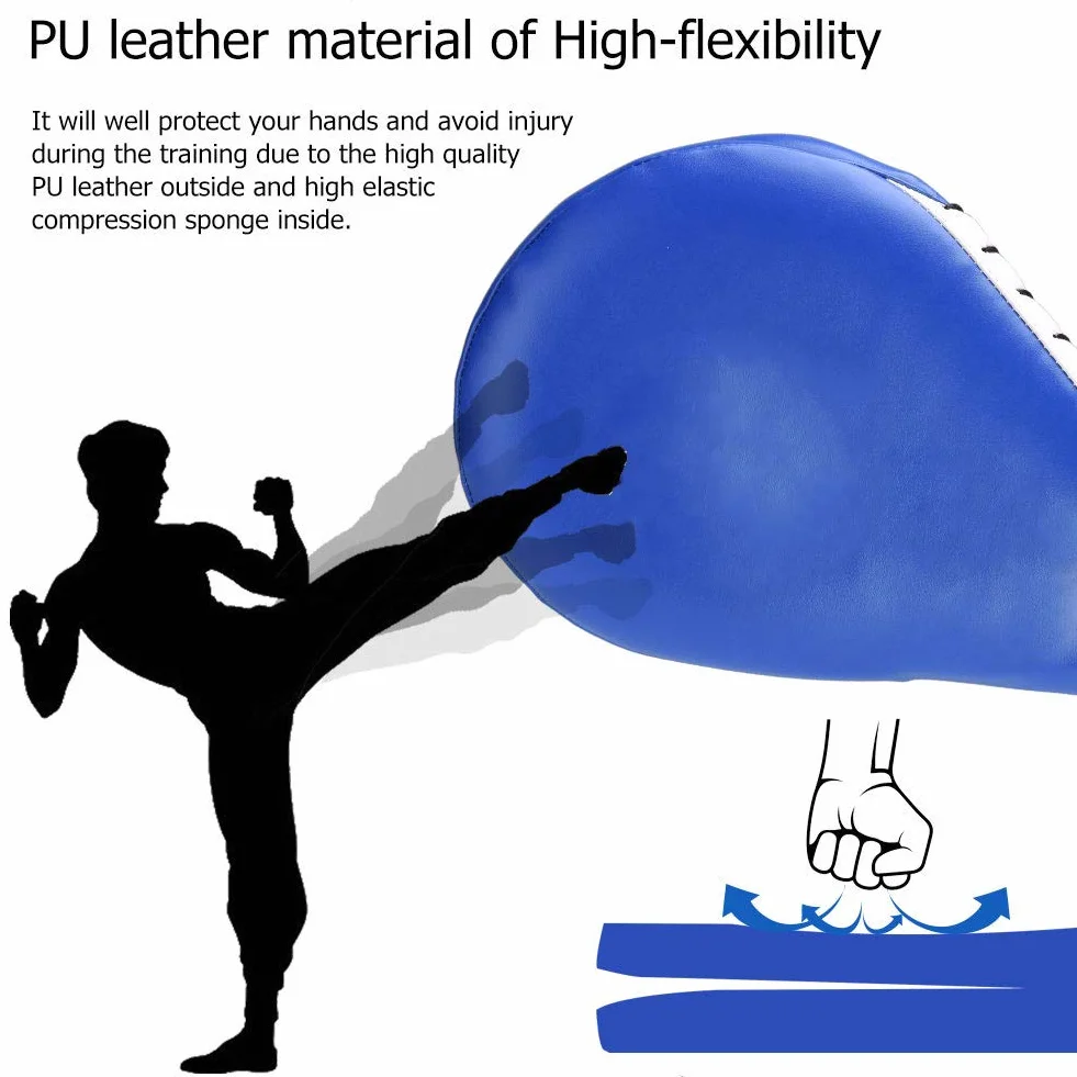 VGEBY 1 para Taekwondo Fighting Target Punching Karate Pad Podwójny Sprzęt treningowy Ręczne pudełko (niebieskie)