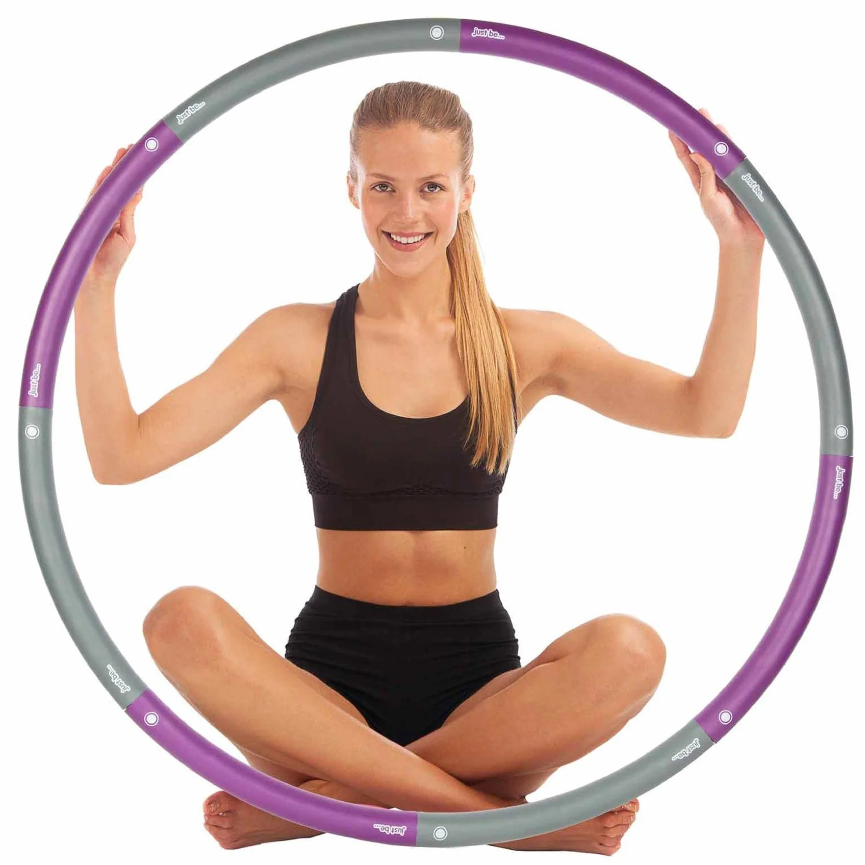 Hula hop dla dorosłych odchudzanie – sprzęt sportowy, do domu lub studia fitness, hula hop ze zdejmowanymi segmentami od just be..
