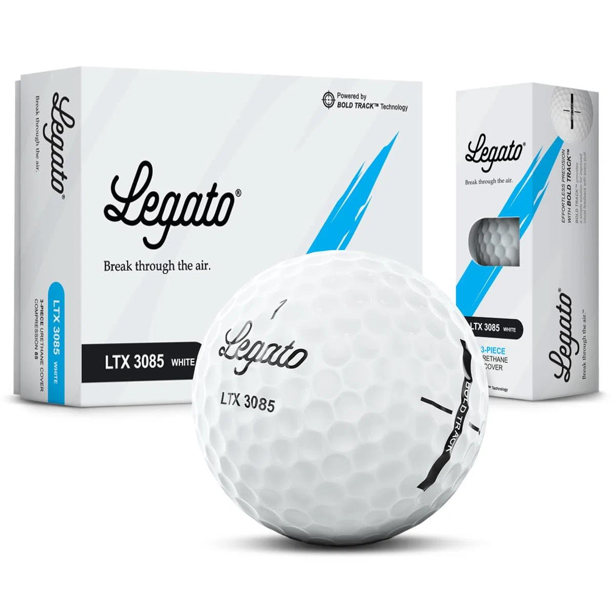 Legato Piłki Golfowe LTX3085 | Zaprojektowane, Aby Pomóc Golfistom Przełamać Barierę 90 | Maksymalny Dystans z Miękkim Czuciem | 3-Częściowe | Osłona Uretanowa | 85 Kompresji