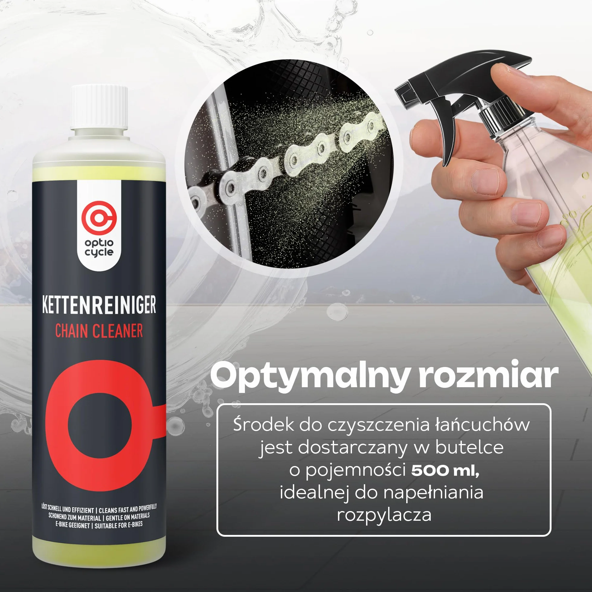 Płyn do Czyszczenia Łańcucha Rowerowego 500 ml – Odtłuszczacz do Łańcucha | Chain Cleaner do MTB, Szosy, Gravel, E-Bike, Napędu, Kasety i Przerzutki