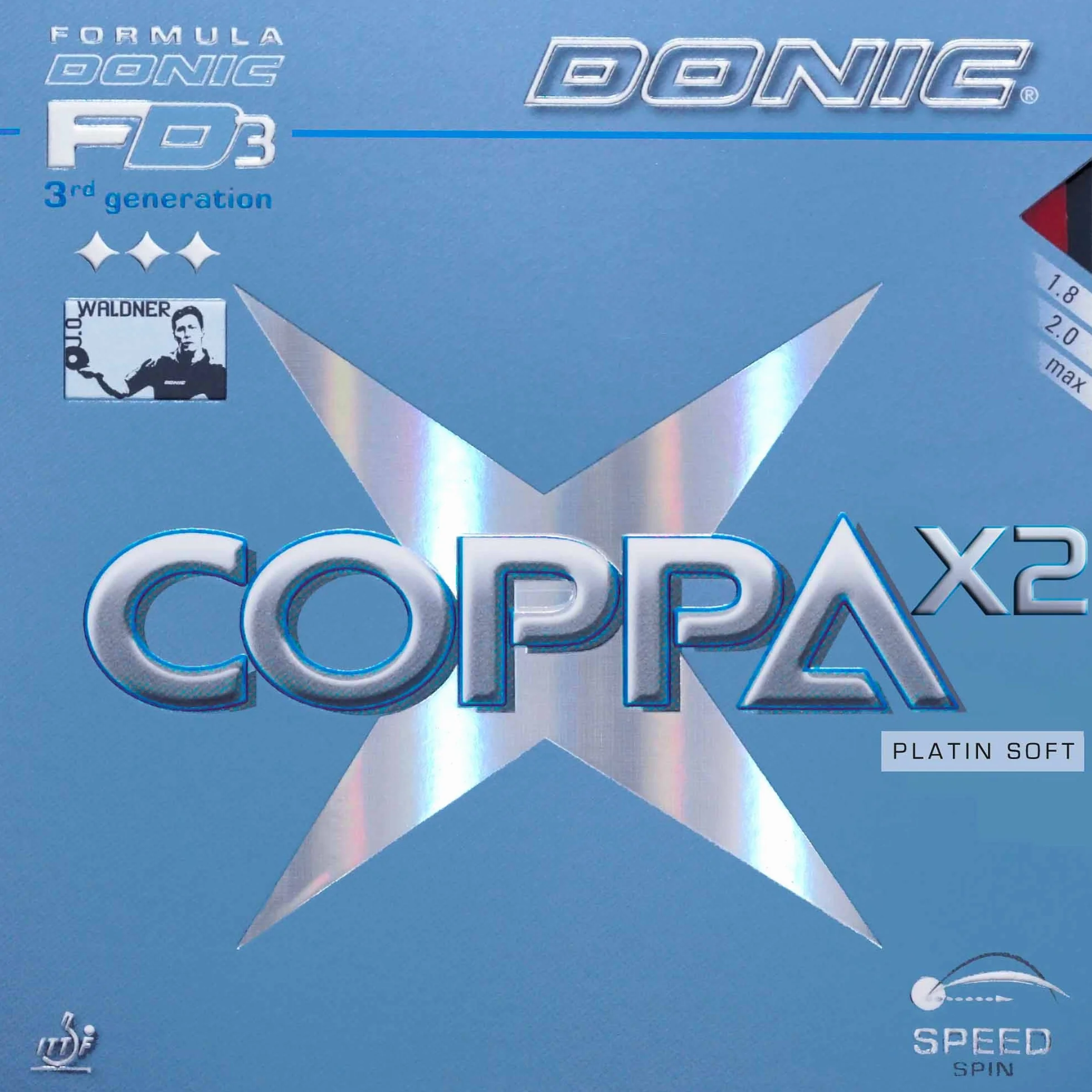DONIC Okładzina Coppa X2 platyna miękka czerwona 2,0 mm