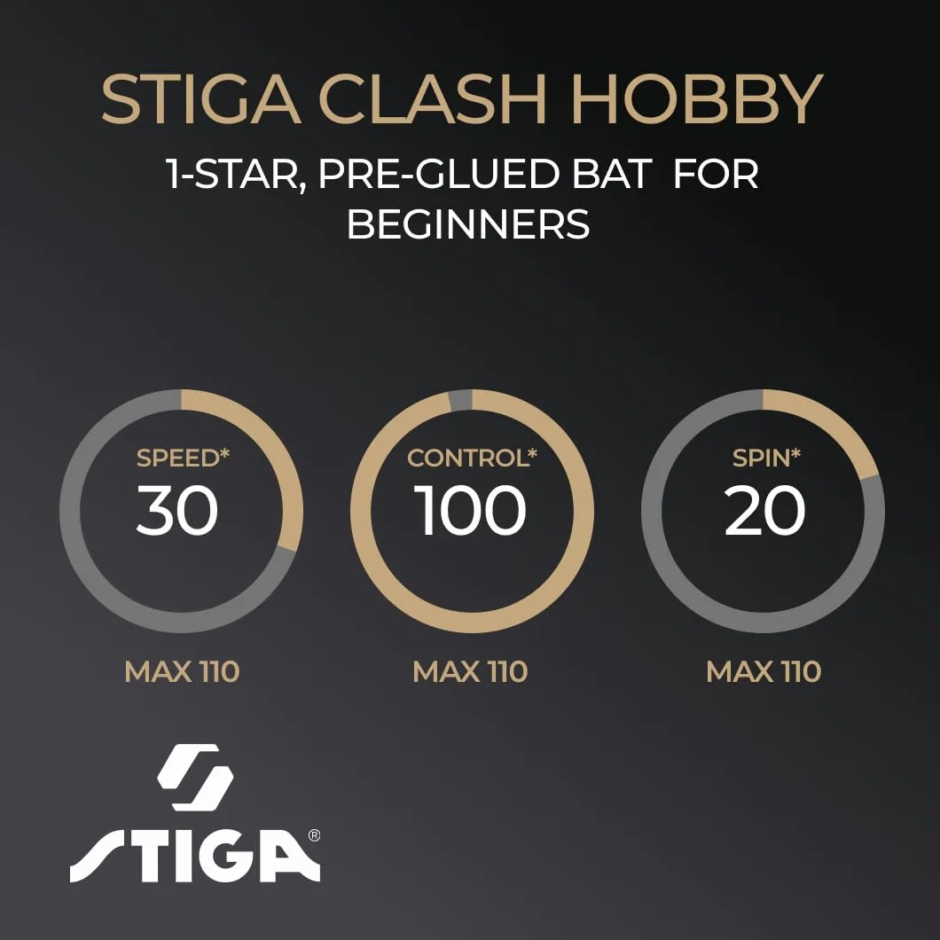 STIGA Hobby Clash Kij do tenisa stołowego, czarny/czerwony