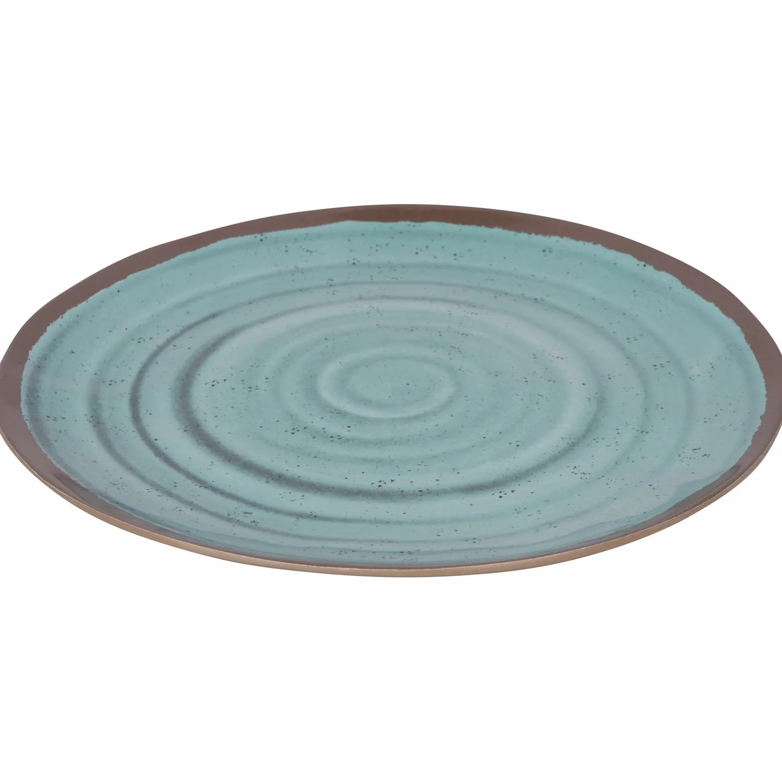Bo-Camp Zastawa stołowa - 100% melamina - 12 sztuk - Halo - Aqua/Terakota