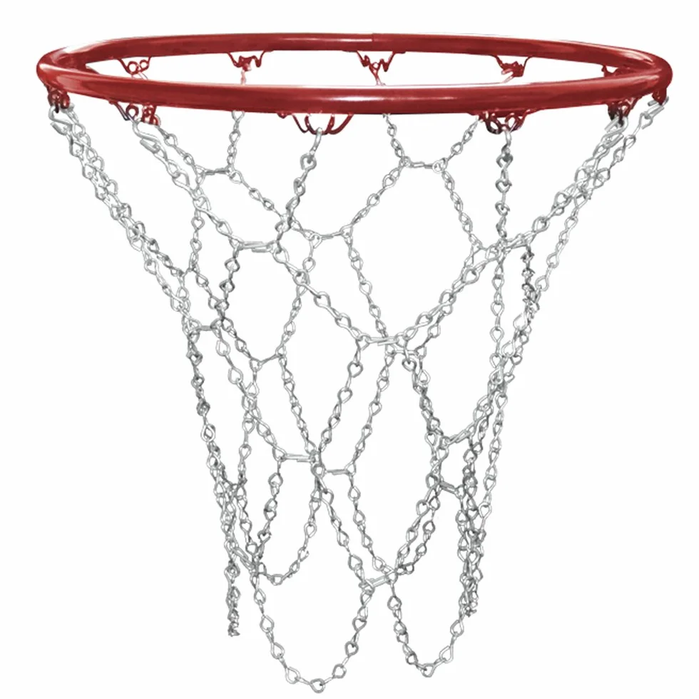 TRIXES Rete da Pallacanestro in Metallo Argentata, Catenella Resistente, Sostituzione Ganci a S