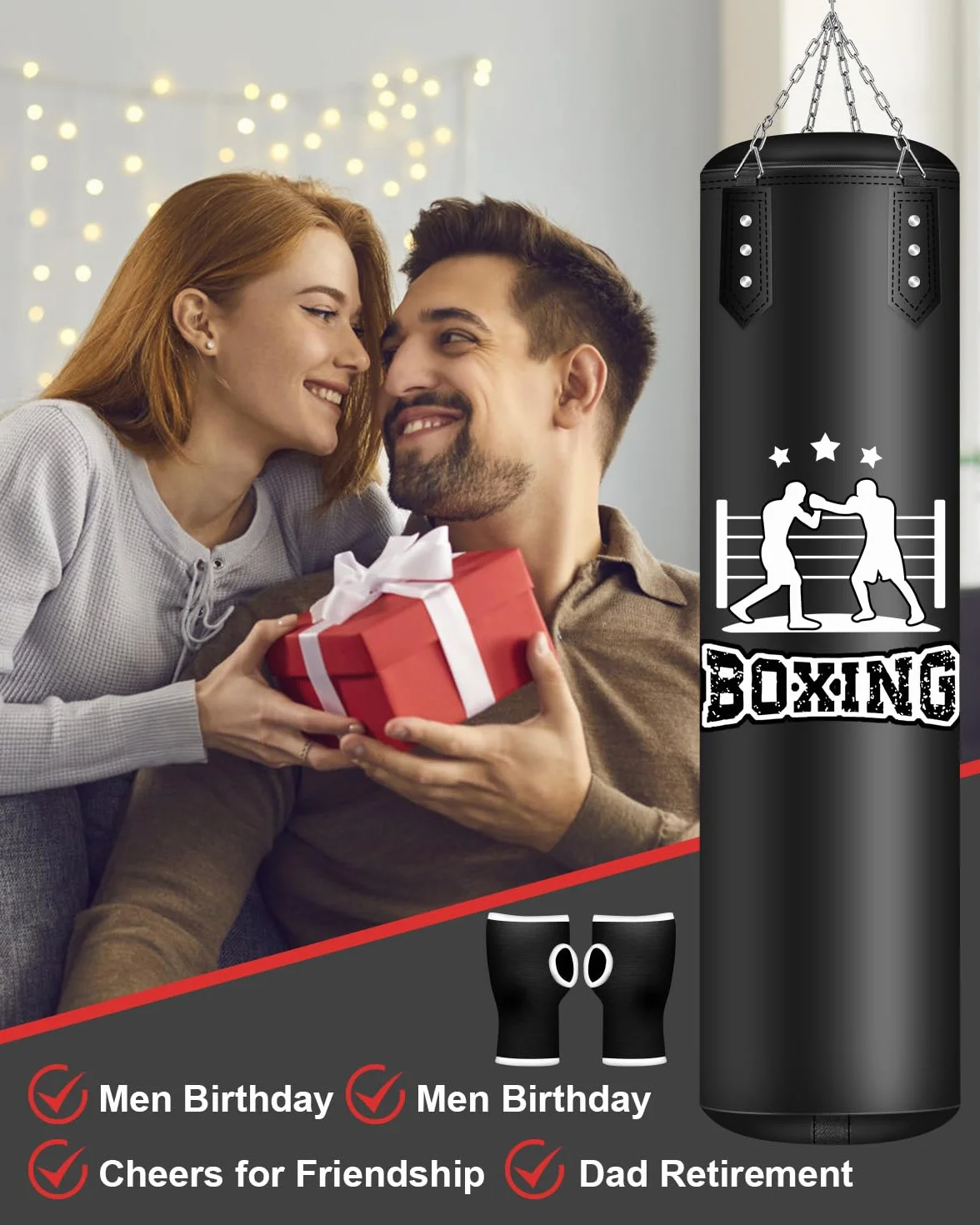 Torba bokserska dla dorosłych 1,2 m wisząca z łańcuchem i uchwytem sufitowym do kickboxingu Muay Thai