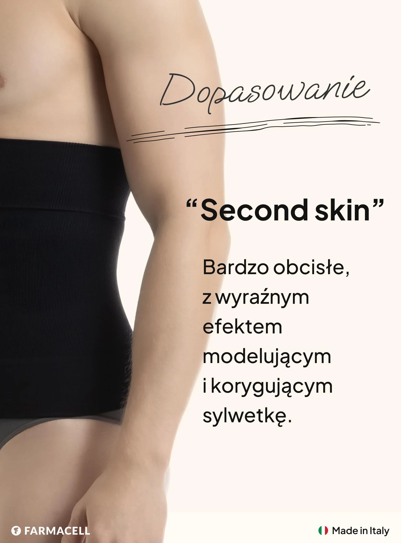 Farmacell Pas Wyszczuplający Na Brzuch dla Mężczyzn, Płaski Brzuch Shaper, Made in Italy