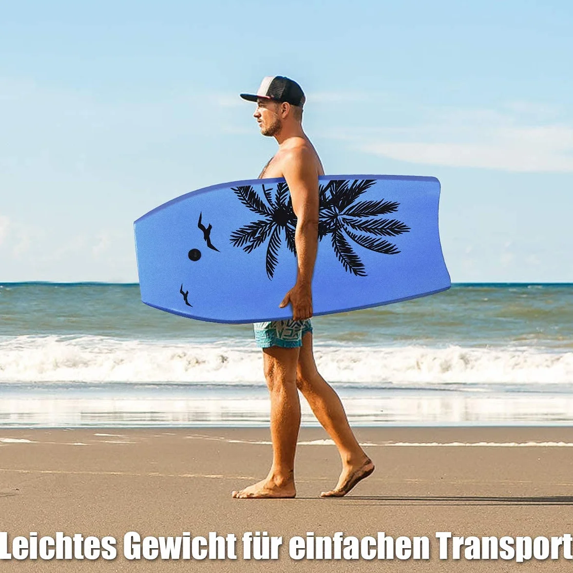 Costway Bodyboard, deska do pływania, deska surfingowa dla dzieci i dorosłych, deska surfingowa, deska Sup-Board, 104 x 51 x 6 cm (niebieska i czarna)