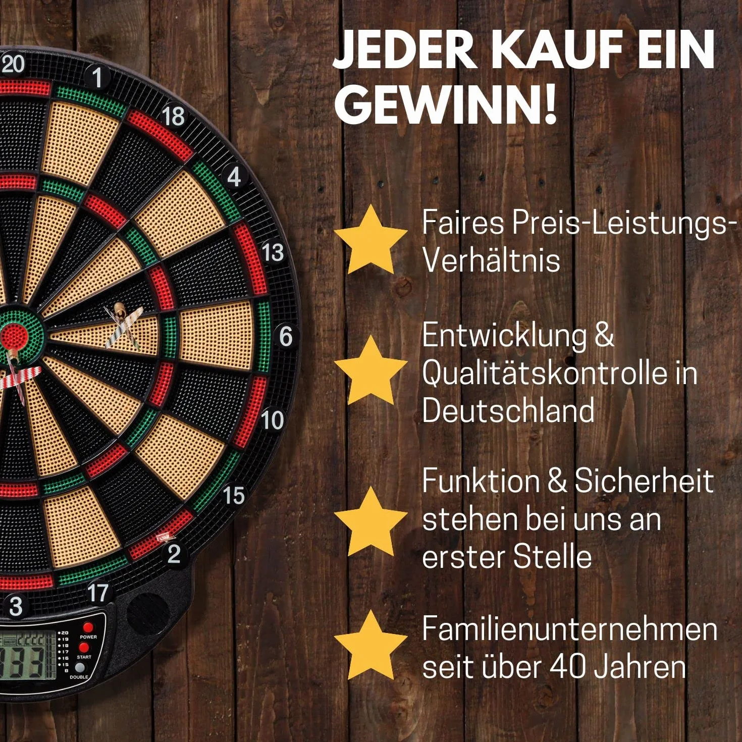 Best Sporting 862086 – elektroniczna tarcza do darta Bristol, tarcza do darta z 6 rzutkami i 12 końcówkami zapasowymi, wyświetlacz LCD i dźwięk, 21 gier w 65 wariantach, zasilana na baterie