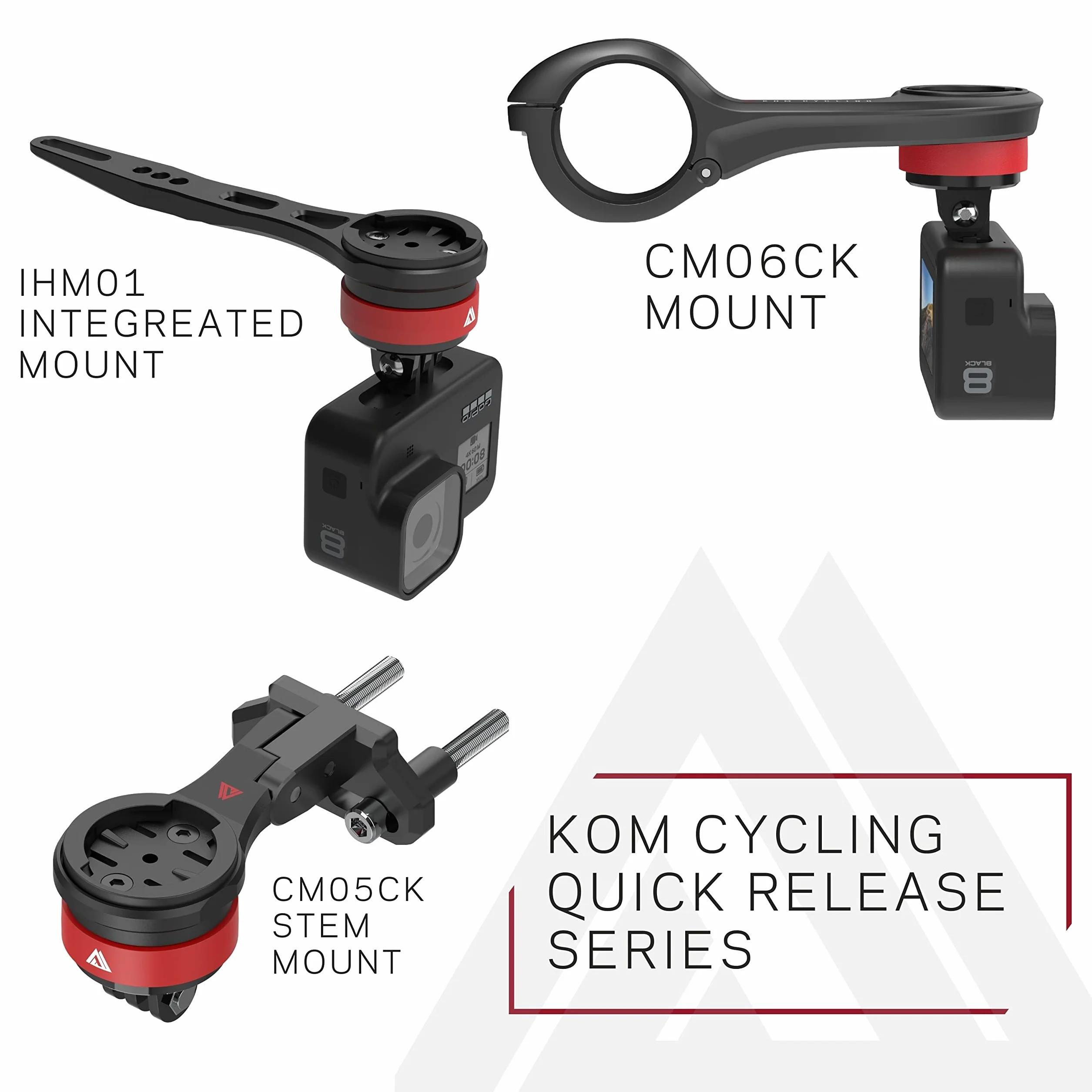 KOM Cycling Uchwyt do komputera GoPro z szybkozłączką Wahoo Garmin Edge 1040 Elemnt Roam Bolt v2