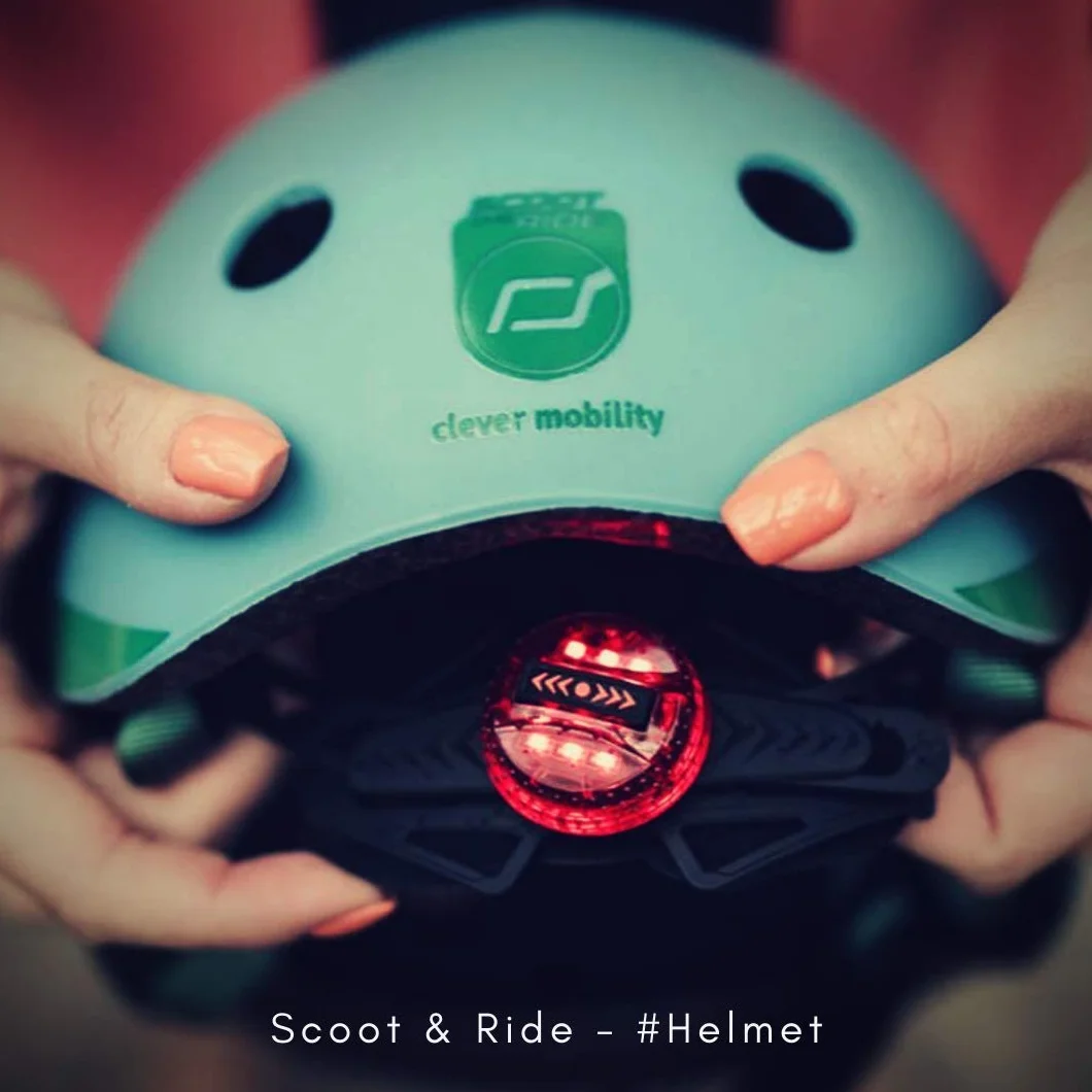 Scoot and Ride kask dziecięcy regulowany rozmiar XXS LED światło bezpieczeństwa miękka wyściółka polarowa