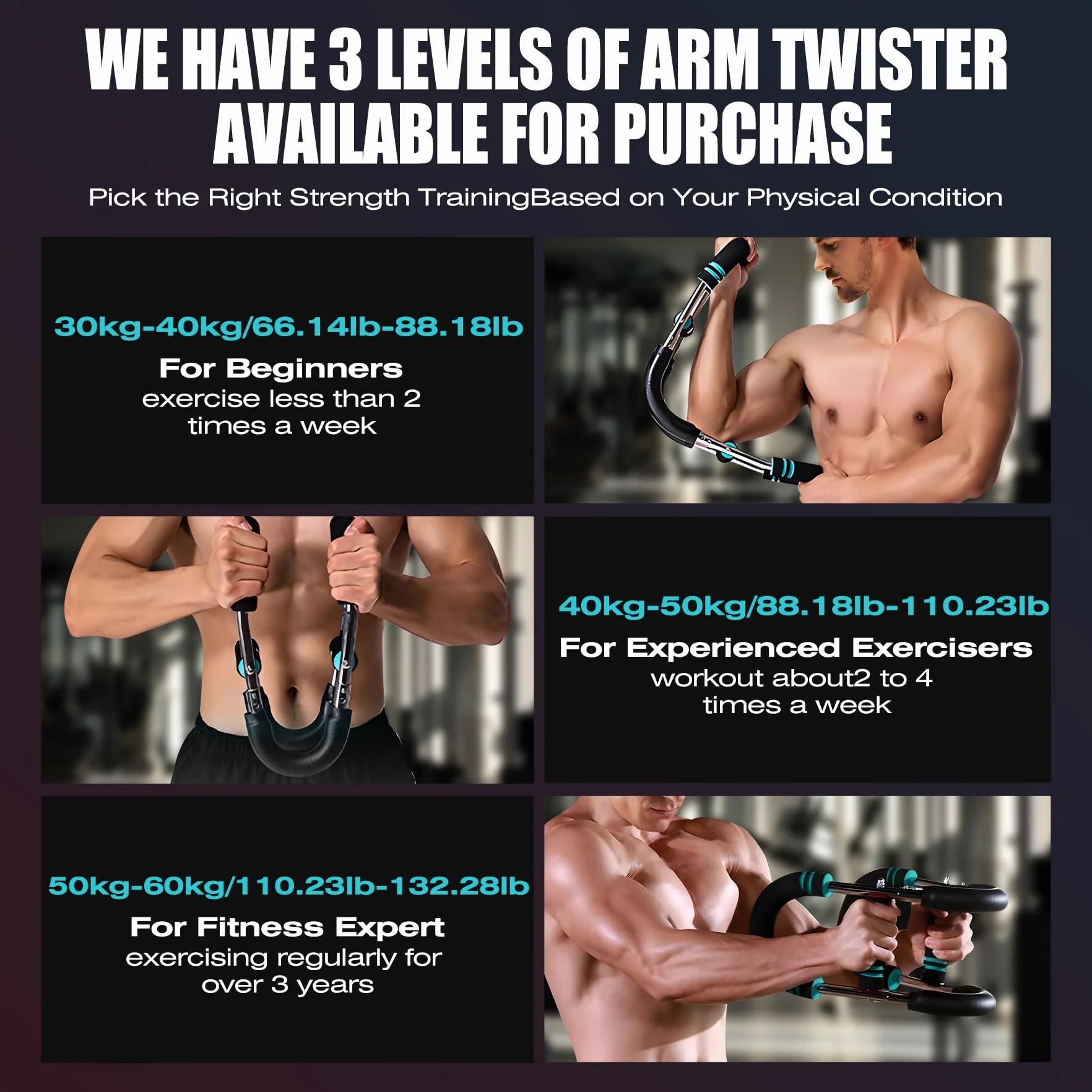 Twister Armtrainer, regulowany trener ramion i klatki piersiowej z oporem 30 kg - 40 kg, przenośny wiosenny przyrząd fitness do treningu domu/biura/podróży