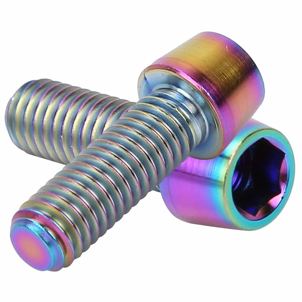 Śruby do dźwigni hamulca, 4 sztuki, M6 x 18 mm, ze stopu tytanu, stożkowe śruby do kierownicy roweru górskiego, wspornika kierownicy, sztycy podsiodłowej