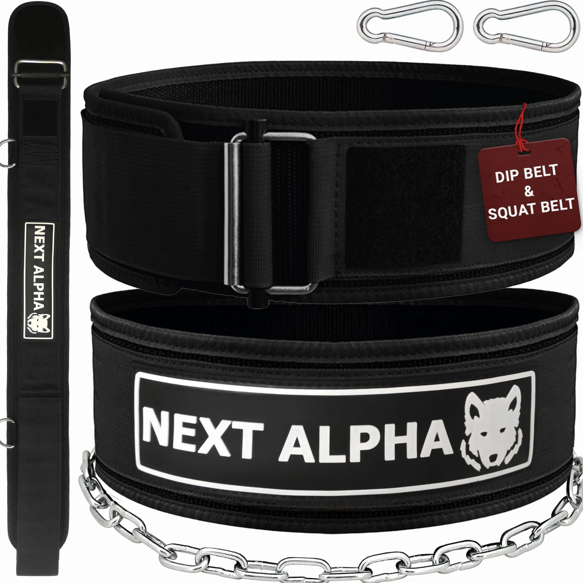 Pas do podnoszenia ciężarów i kombinacja paska do dipów – Custom Lifting Belt dla mężczyzn i kobiet – samozamykający się i z szybkim zapięciem – z łańcuszkiem