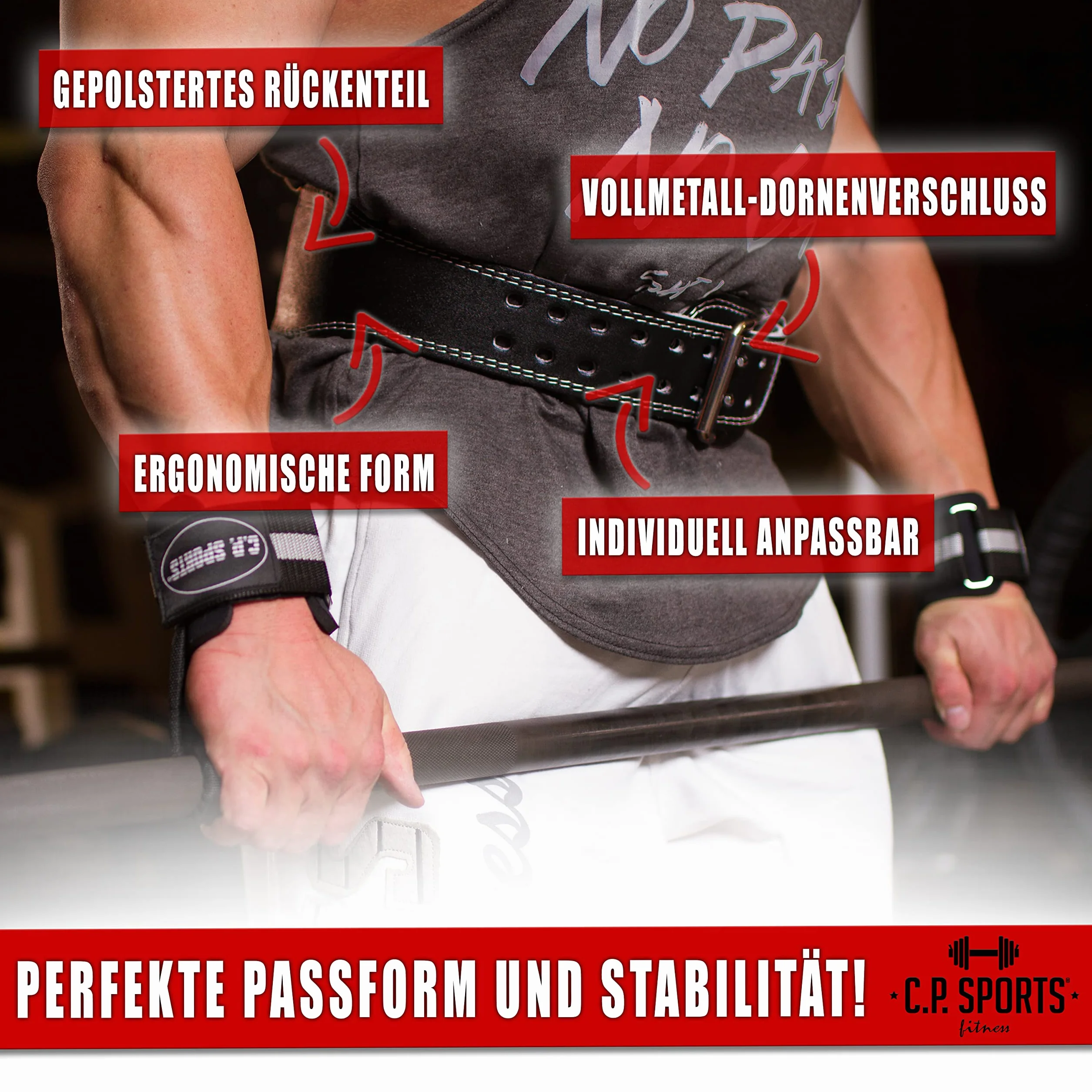 C.P.Sports Pas Kulturystyczny Skóra XXS-XXXXXL Do Podnoszenia Ciężarów
