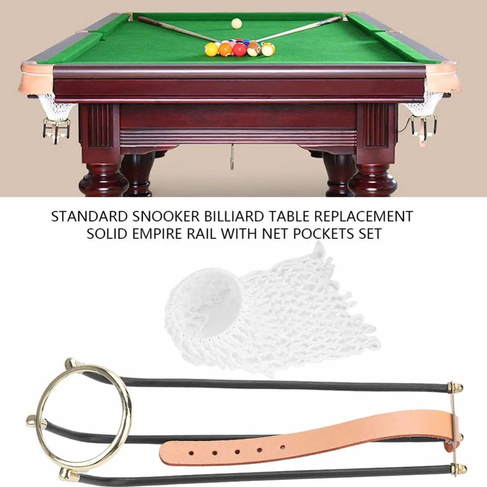 6 sztuk stół bilardowy kieszenie na szynę standardowy stół bilardowy Snooker wymiana solidna szyna Empire z zestawem kieszeni netto