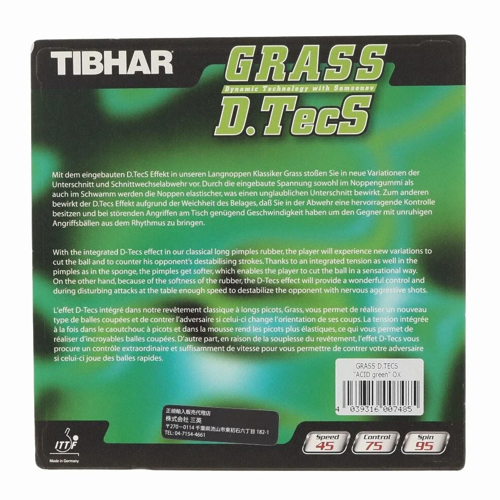 Tibhar Grass D.TecS tenis stołowy pestki na zewnątrz guma