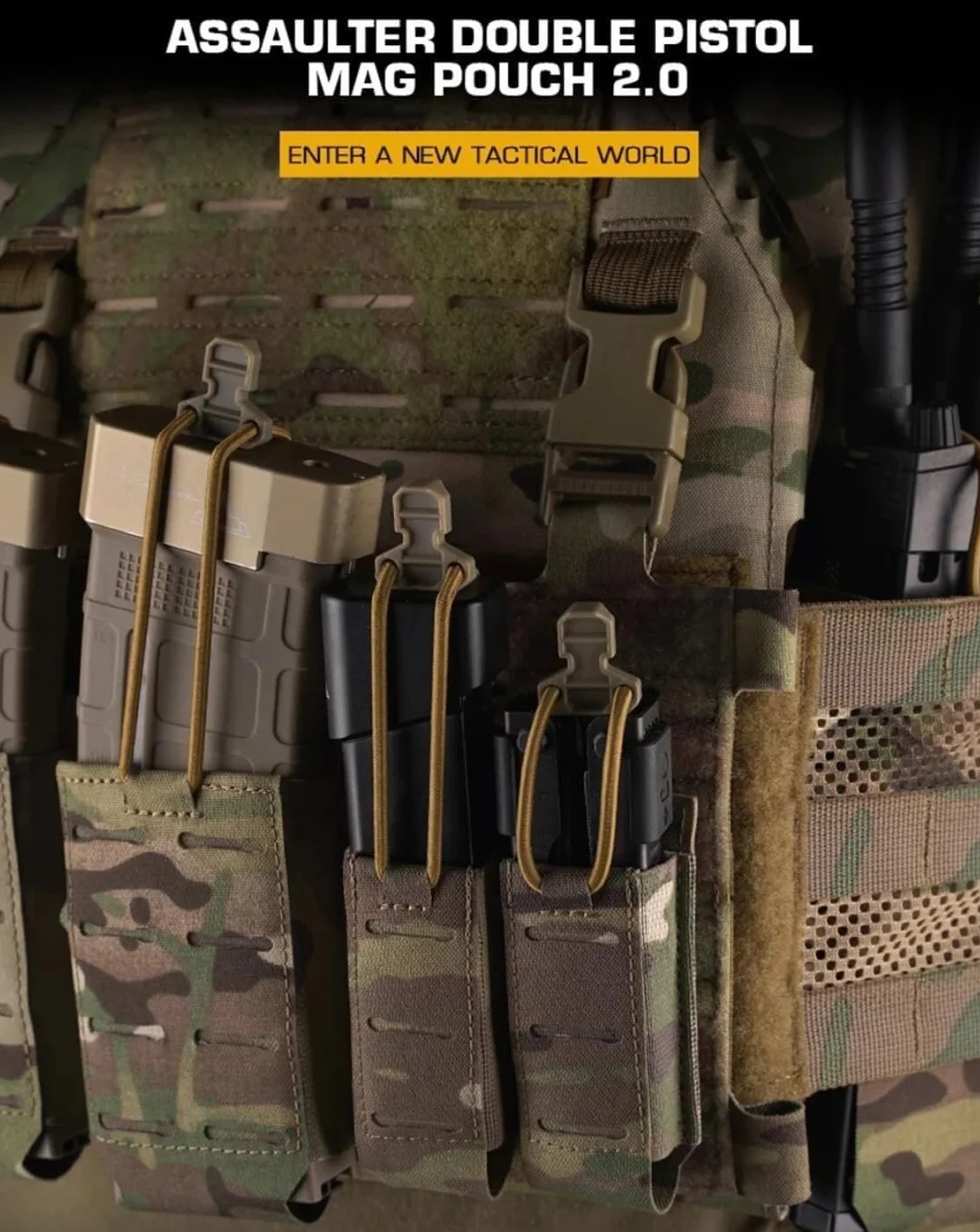 Kabura Na Magazynek 9 Mm Double Pouch .40 .45 Mag Pouches Molle Belt Vest Akcesoria Taktyczne(Black)