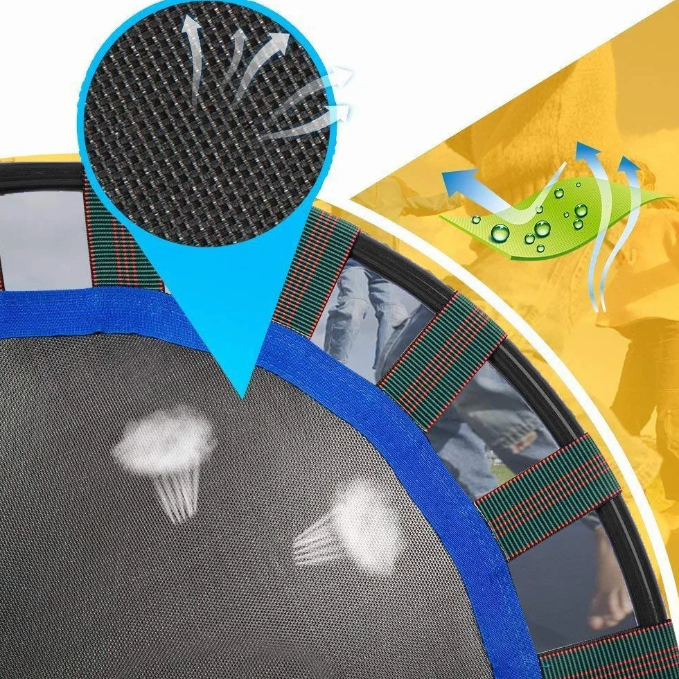 Mini trampolina dla dzieci z regulowanym uchwytem składana różowa