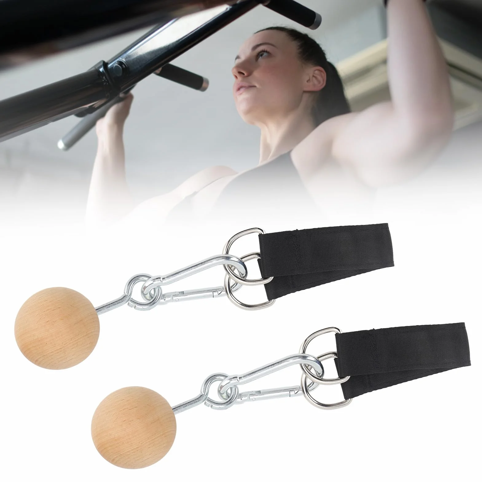 Drewniane piłki do podciągania, antypoślizgowe uchwyty, urządzenia do treningu siłowego, treningu siłowego, treningu treningowego do fitnessu, boulderingu, crossfitu, jogi i wielu innych