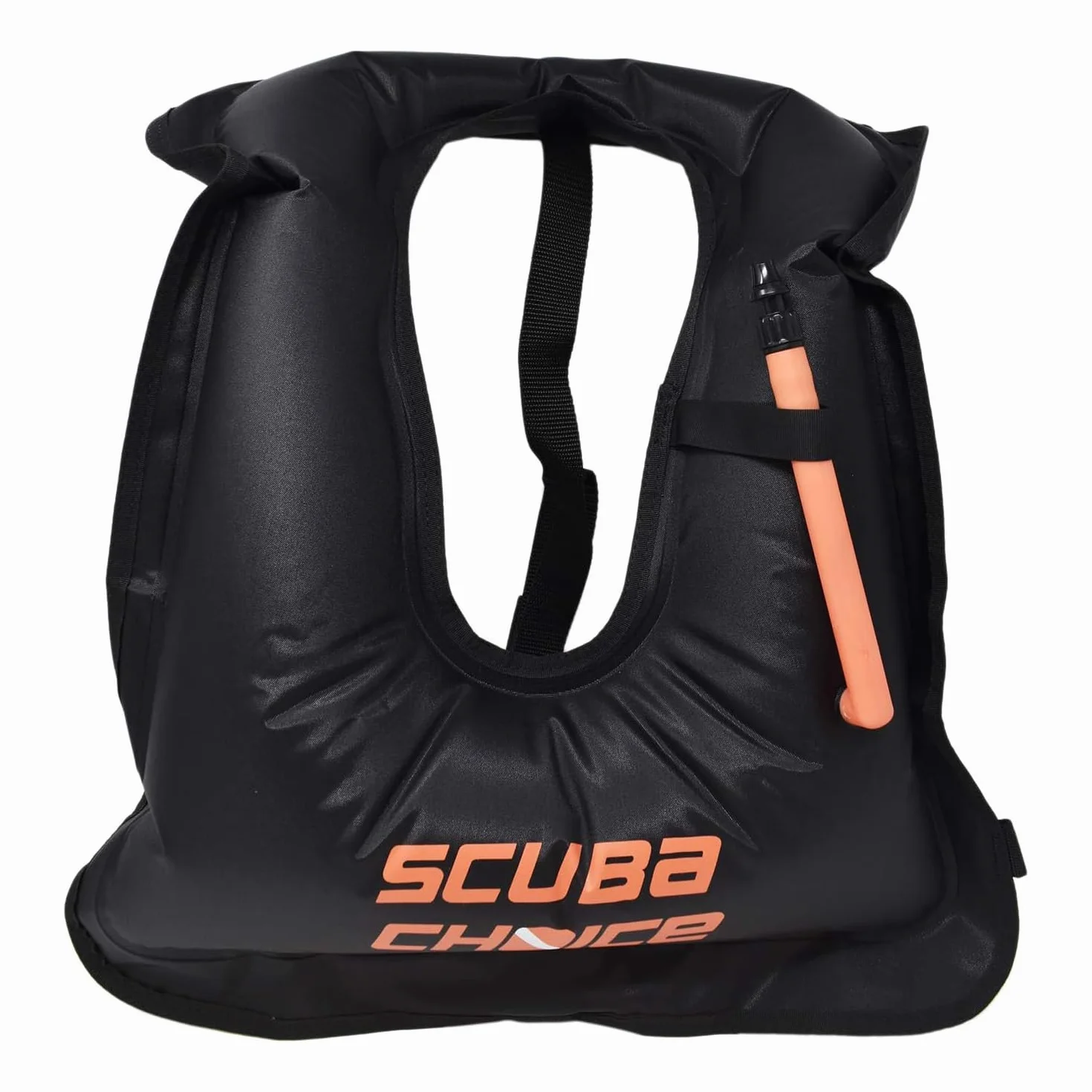 Scuba Choice Adult Snorkel Vest with Name Box, Inflatable Snorkeling Vest for Adults Over 200lbs, Easy Oral Inflator, Removable Strap (27" x 19”) X-Large, Black Snorkeling Vests