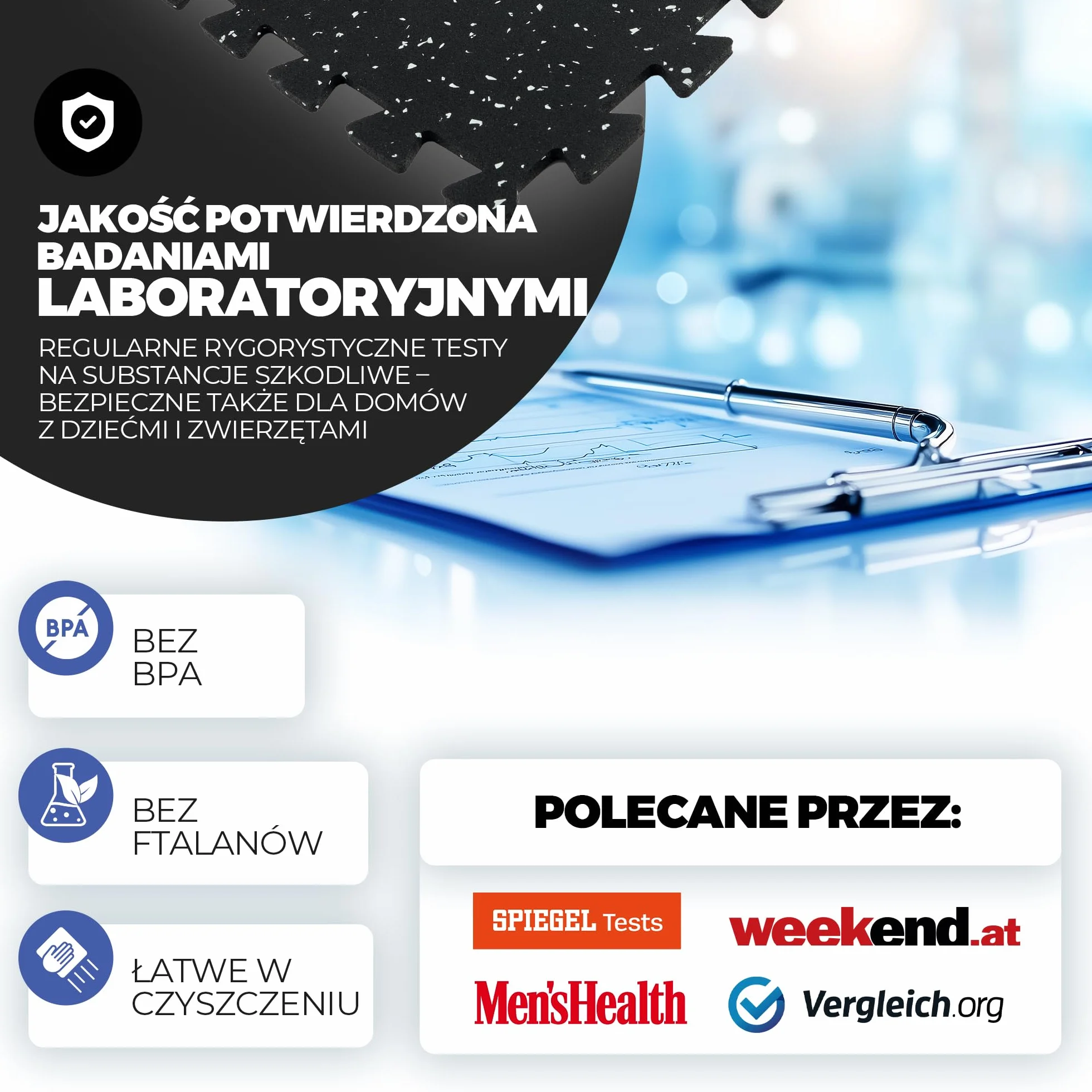 Zestaw mat ochronnych mata fitness gumowa: puzzle ochronne na podłogę podkładowa sprzęt sportowy gimnastyczna podłogowa sportowa treningowa do jogi sali siłownia ciężary studio składana