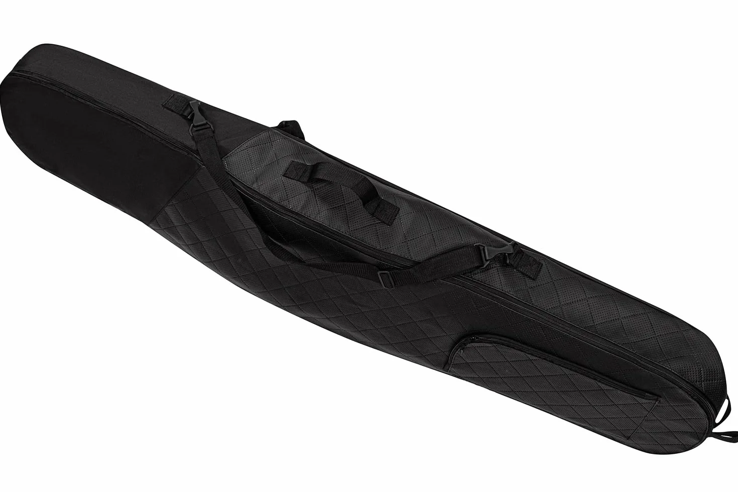 Ferocity Premium torba snowboardowa pokrowiec 170 cm z wodoodporną skórą ekologiczną z pasami do noszenia i ramieniem czarna pikowana Black Quilted Pik [051]