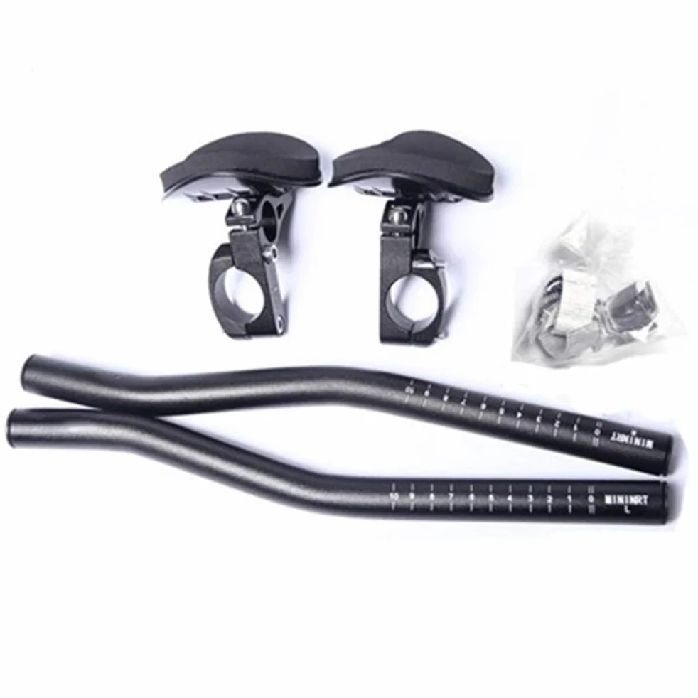 Kierownica Aerobars, Podpórka Rowerowa Triathlon ze Stopu Aluminium Poduszki z Gąbki Regulowane ramię z Podkładkami Pasuje do Kalibru 31,8 26 25,4 (Black)