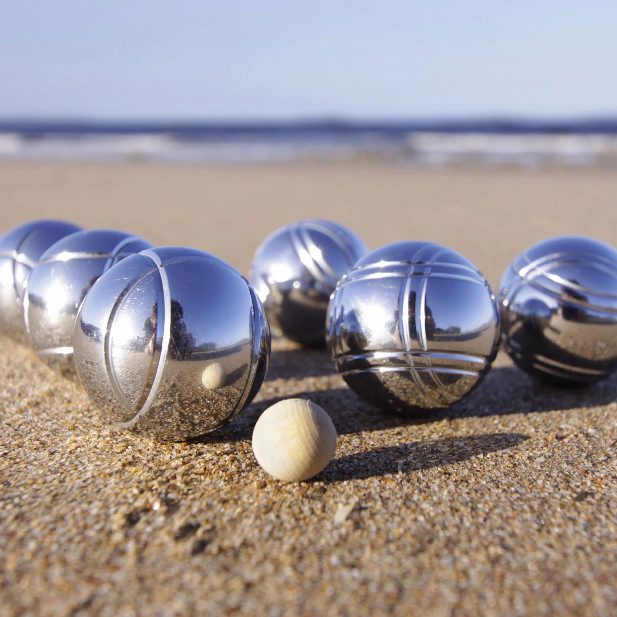 Relaxdays Boule Zestaw 6 Bombek do Boccia Metal, Kula Celująca, Miernik Dystansowy, Petanque z Torbą, Srebrny/Czarny