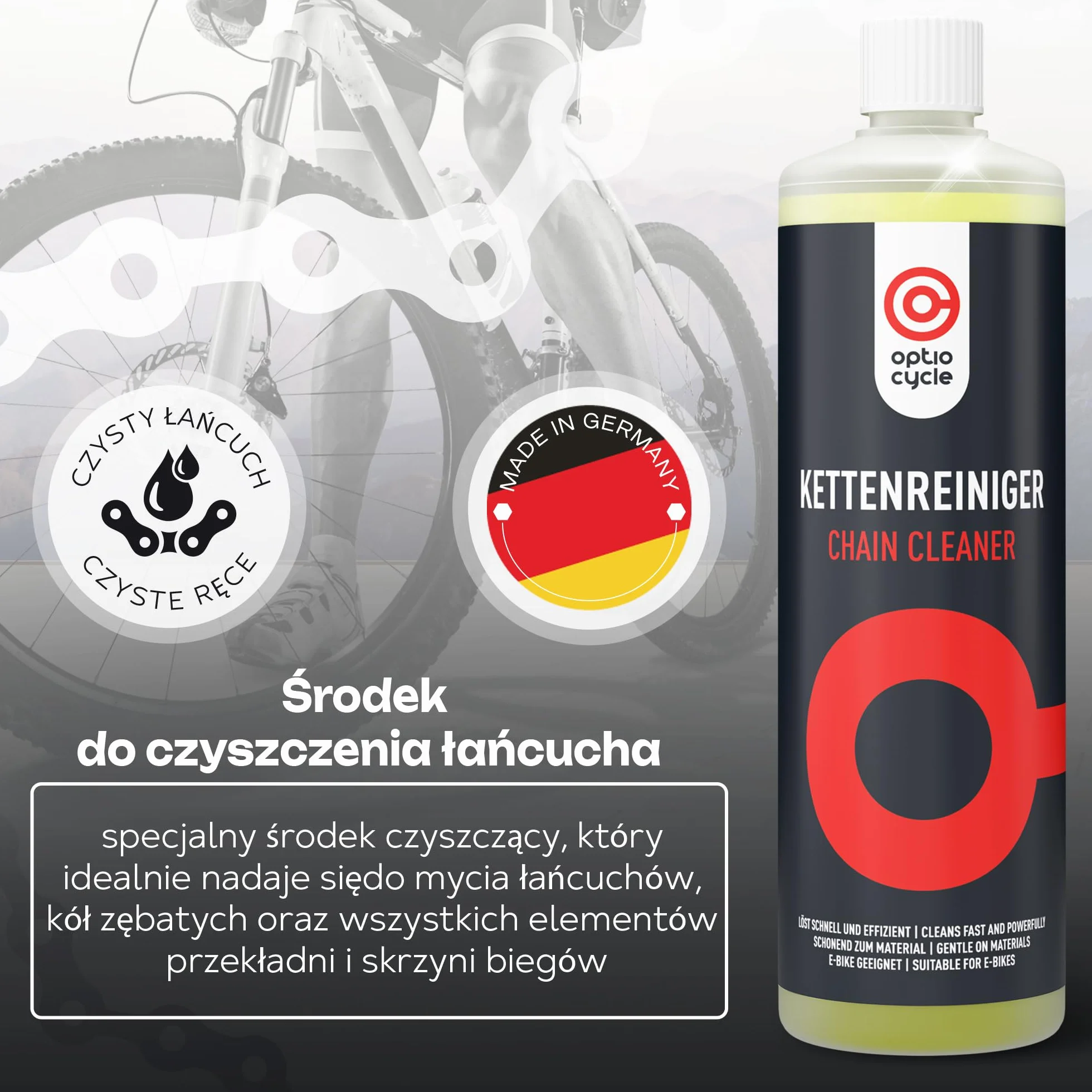 Płyn do Czyszczenia Łańcucha Rowerowego 500 ml – Odtłuszczacz do Łańcucha | Chain Cleaner do MTB, Szosy, Gravel, E-Bike, Napędu, Kasety i Przerzutki