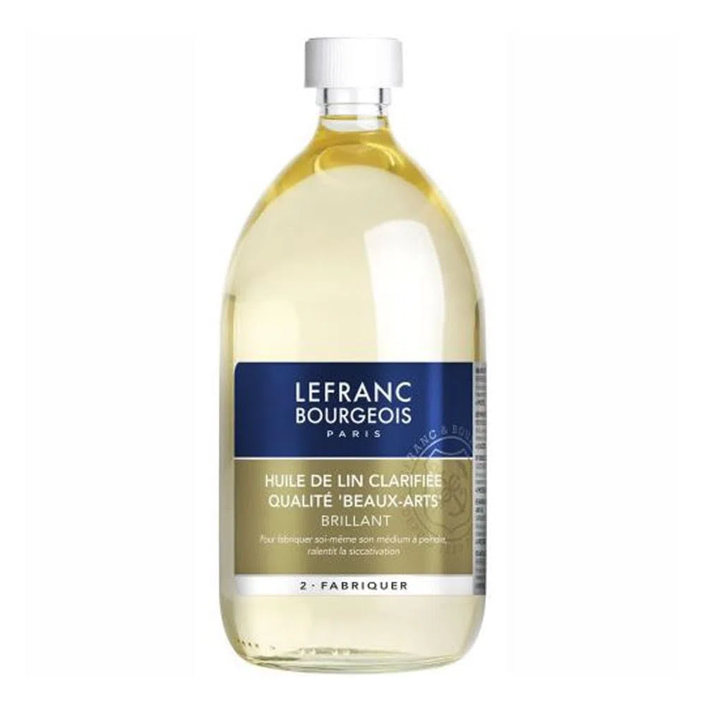 Lefranc Bourgeois 300016 Olej Lniany do Farb Olejnych, Przezroczysty, 1 L