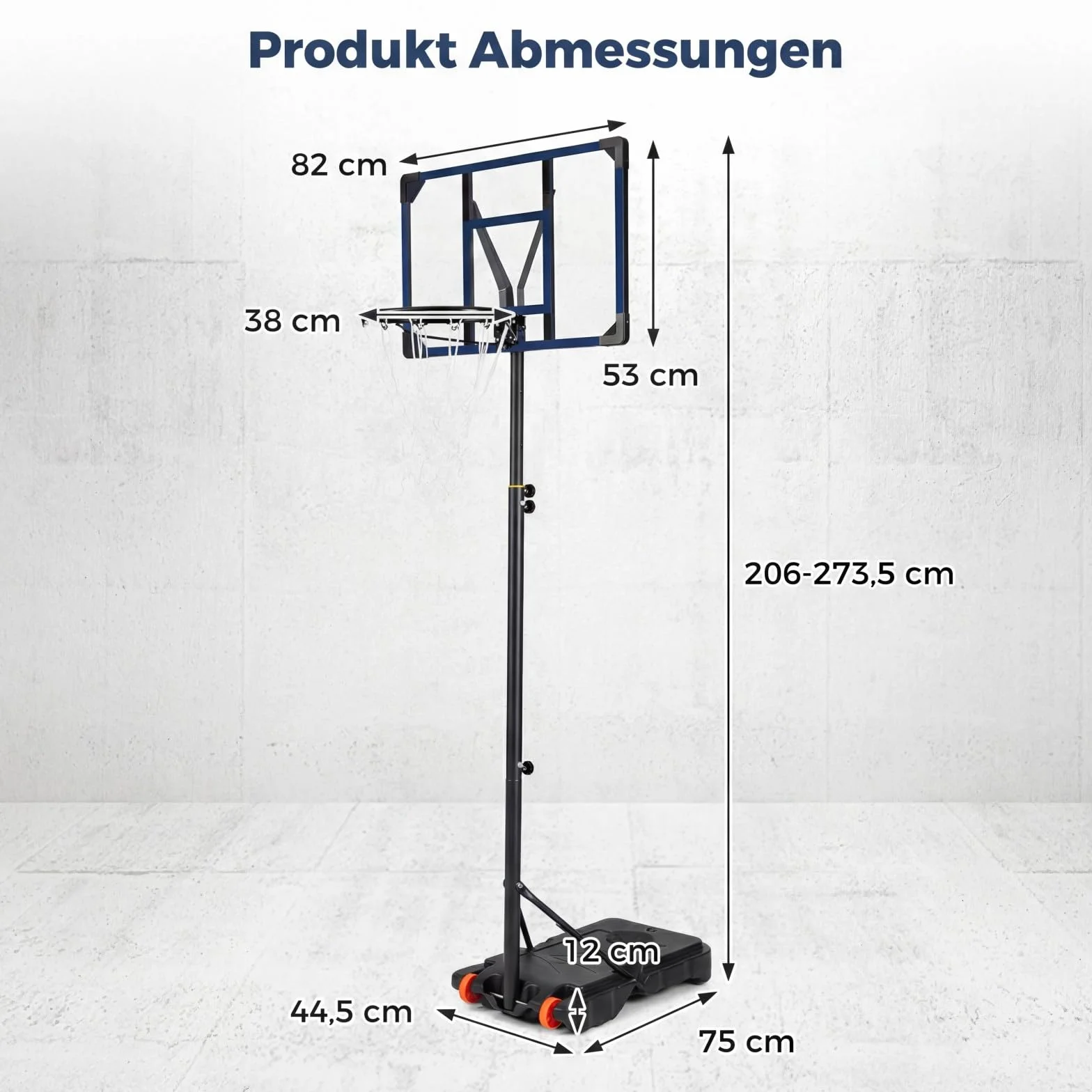 COSTWAY Kosz do koszykówki, do użytku na zewnątrz, stojak do koszykówki, 155-210 cm, 170-230 cm, z regulacją wysokości, mobilna maszyna do koszykówki z kółkami i stojakiem, do użytku wewnątrz i na