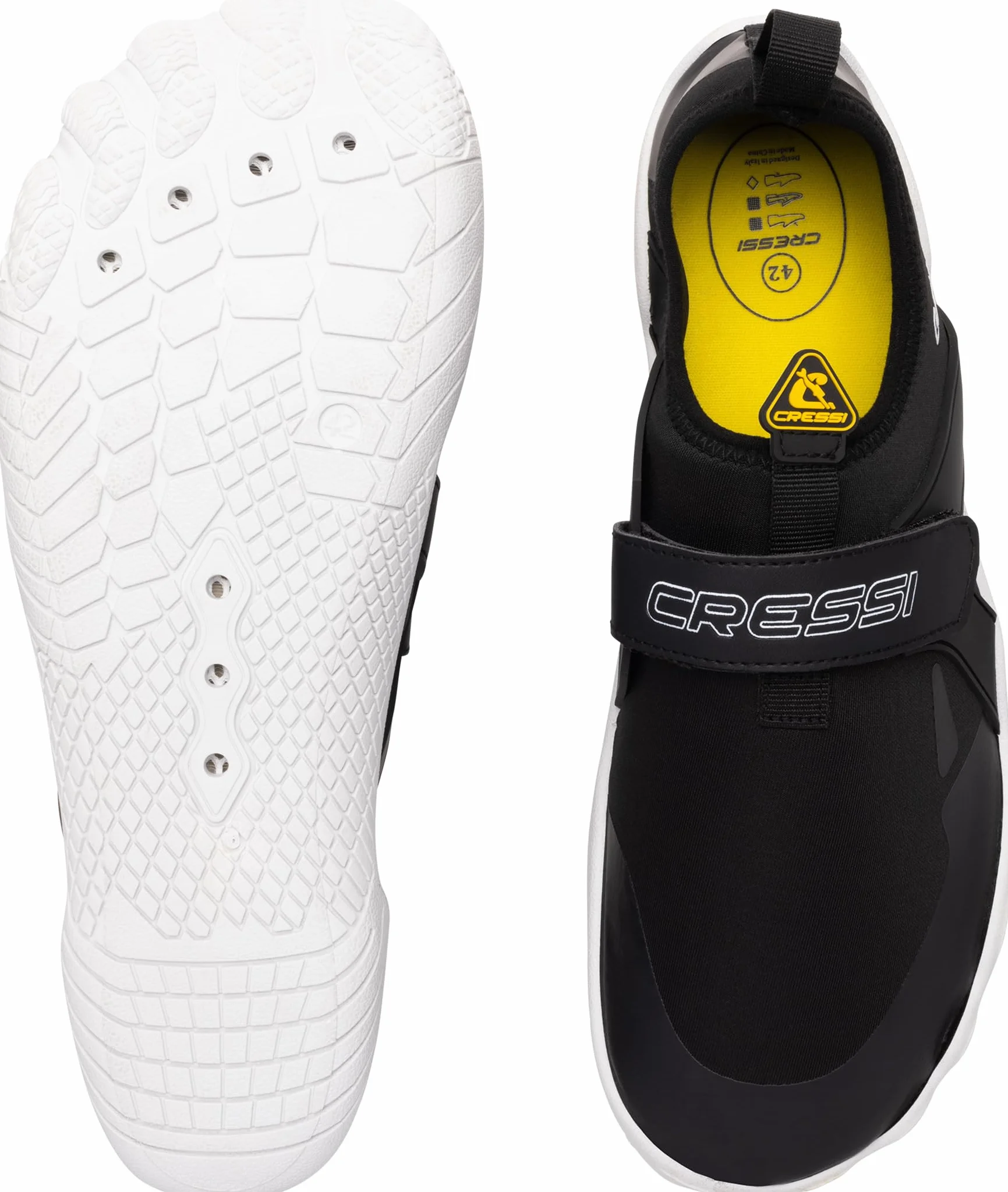 CRESSI Buty Geko Black/White 39 - Unisex Rock Shoe Idealne do wciągających wrażeń w środowisku wodnym z bezpośrednim połączeniem z dnem morskim, czarne/białe, 39