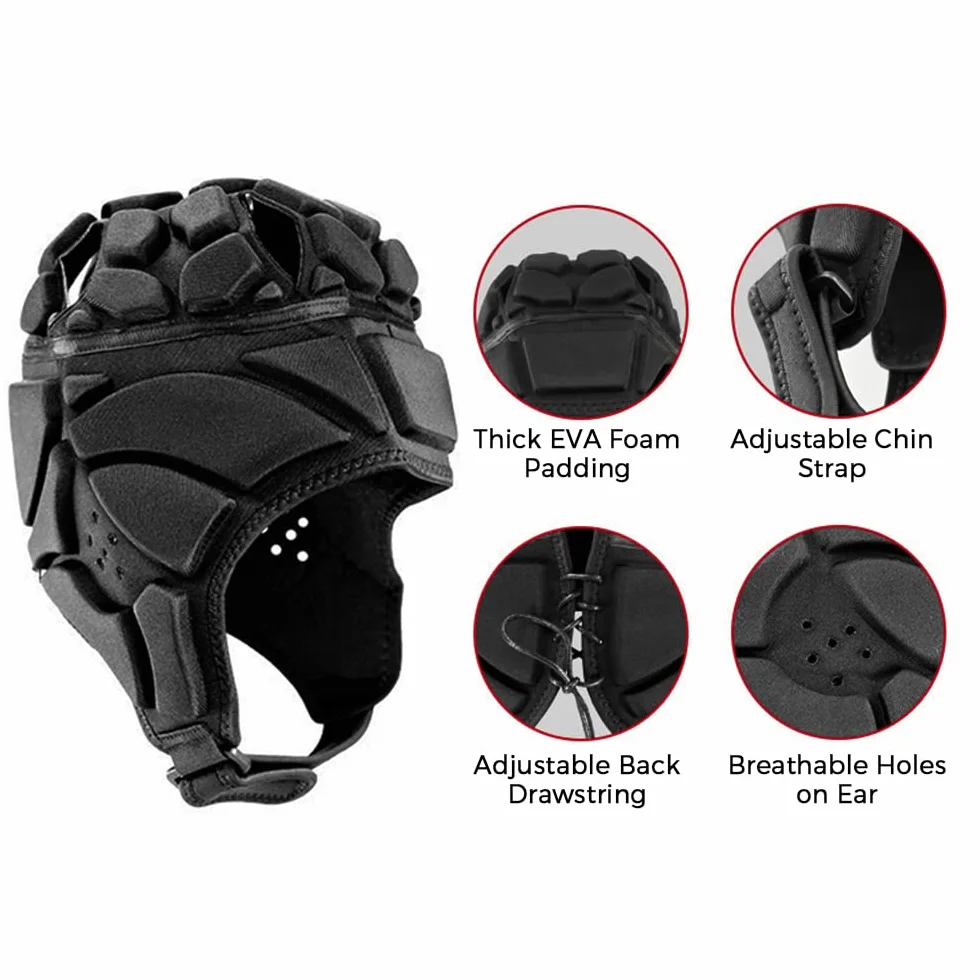 HUIOP kask bramkarski miękki bramkarz, piłka nożna, bramkarz, kask czapka, kask dla dzieci, młodzieży dorosłych, kask futbolu amerykańskiego