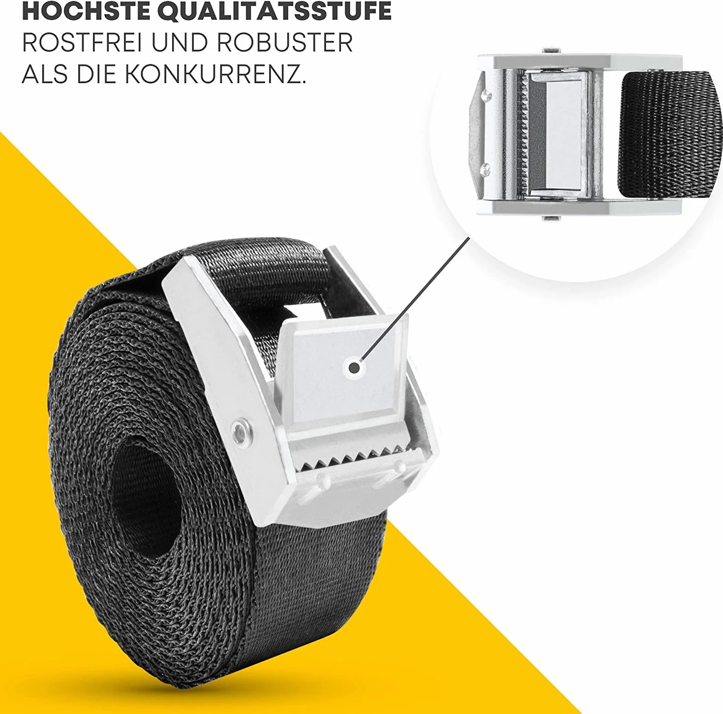 SCHMITZ.Tools Premium Erdanker Trampolin Set - Extra sichere Befestigung - Verstellbarer XXL-Gurt [2,50m] - Rostfrei