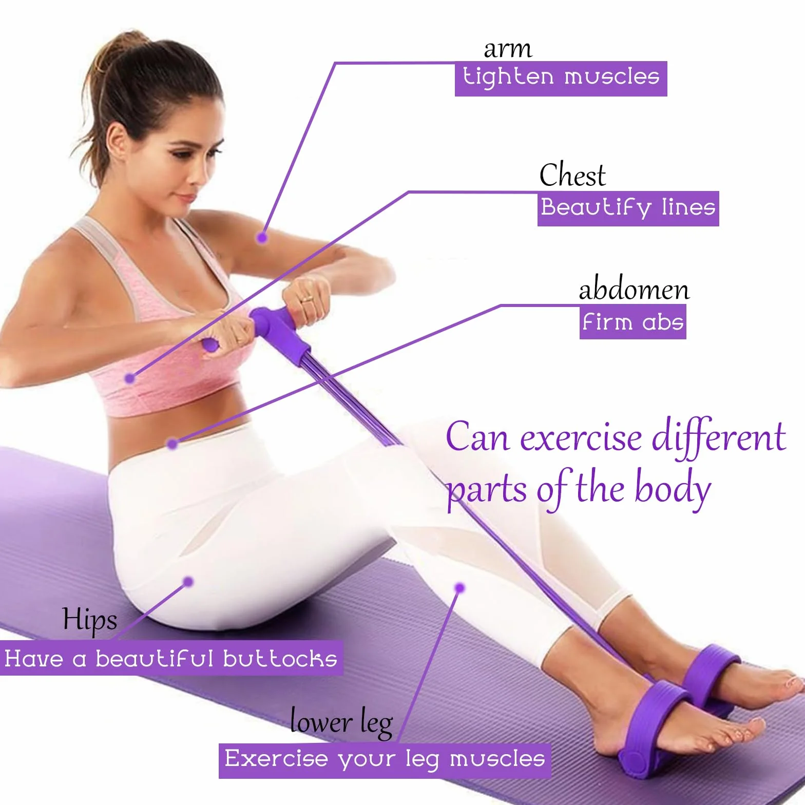 3 szt. Elastyczna Wielofunkcyjna opaska fitness z elastycznym pedałem Fitness TPE Ćwiczenia z uchwytami z pianki do jogi trening mięśni Wzmocnienie mięśni