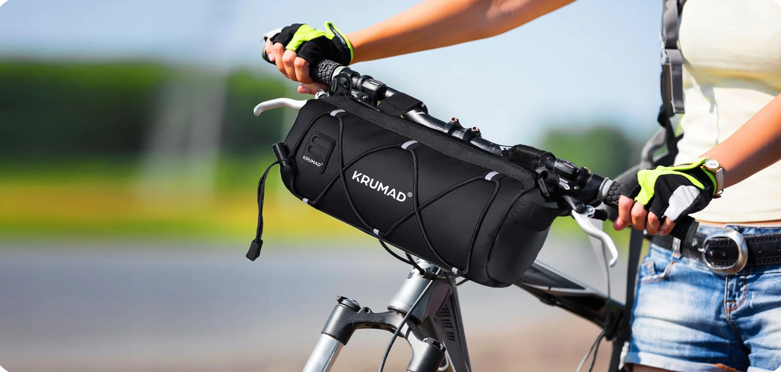 KRUMAD Torba rowerowa na kierownicę wodoodporna z uchwytem na telefon ramowa podsiodłowa MTB gravel
