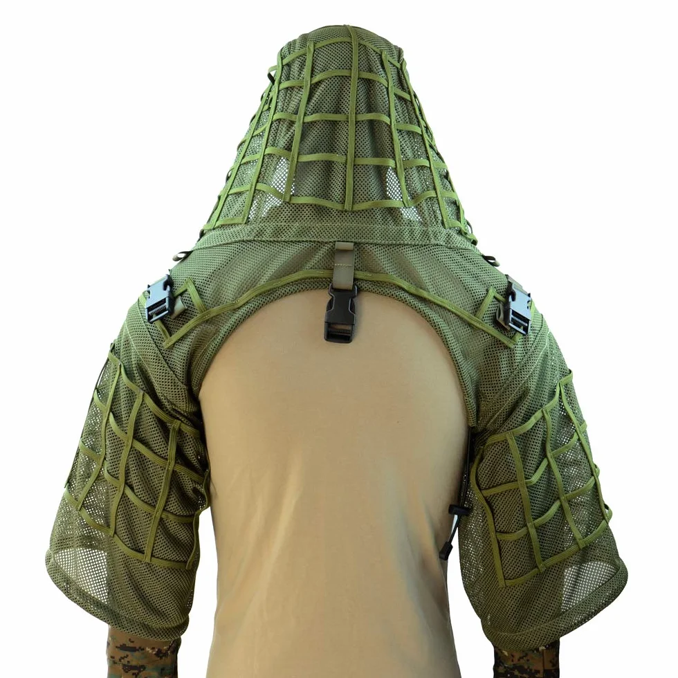 ROCOTACTICAL Sniper Ghillie Suit Foundation, Ripstop, Ghillie Viper Hood, kamuflażowy płaszcz snajperski