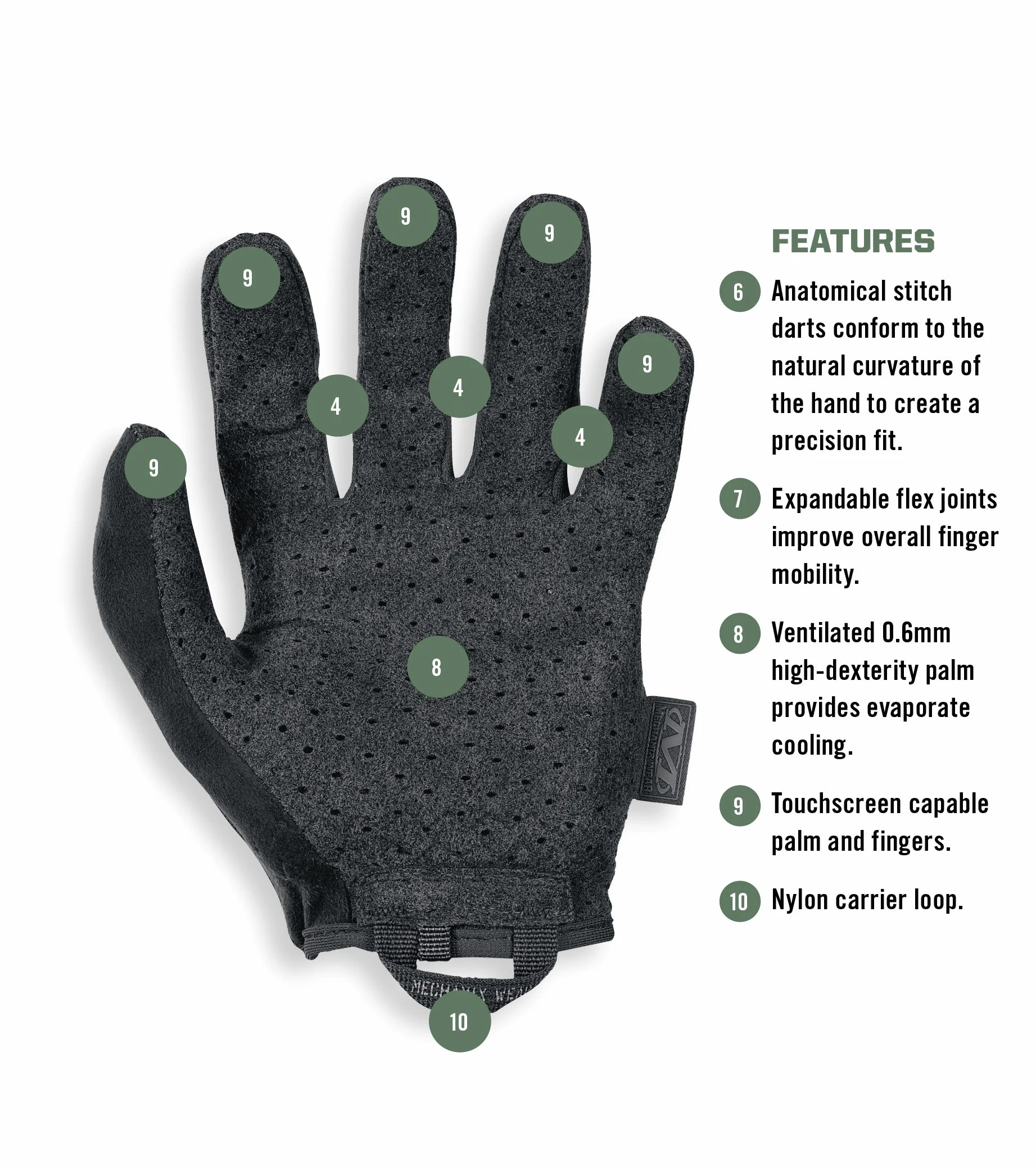 Mechanix Wear MSV-55-009 rękawiczki, covert, czarne, MSV-55-010, L