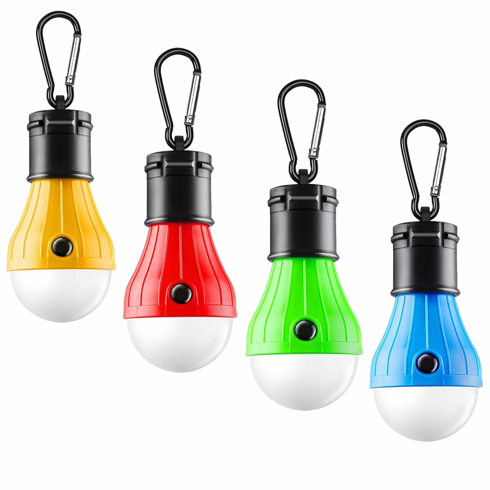 4 sztuki lamp kempingowych LED, do namiotu, z karabińczykiem, zestaw żarówek dla dzieci, oświetlenie plecaka, przenośna, wodoszczelna lampa kempingowa do ogrodu, garażu, wędkowania, przygód, kempingu, dekoracji na co dzień